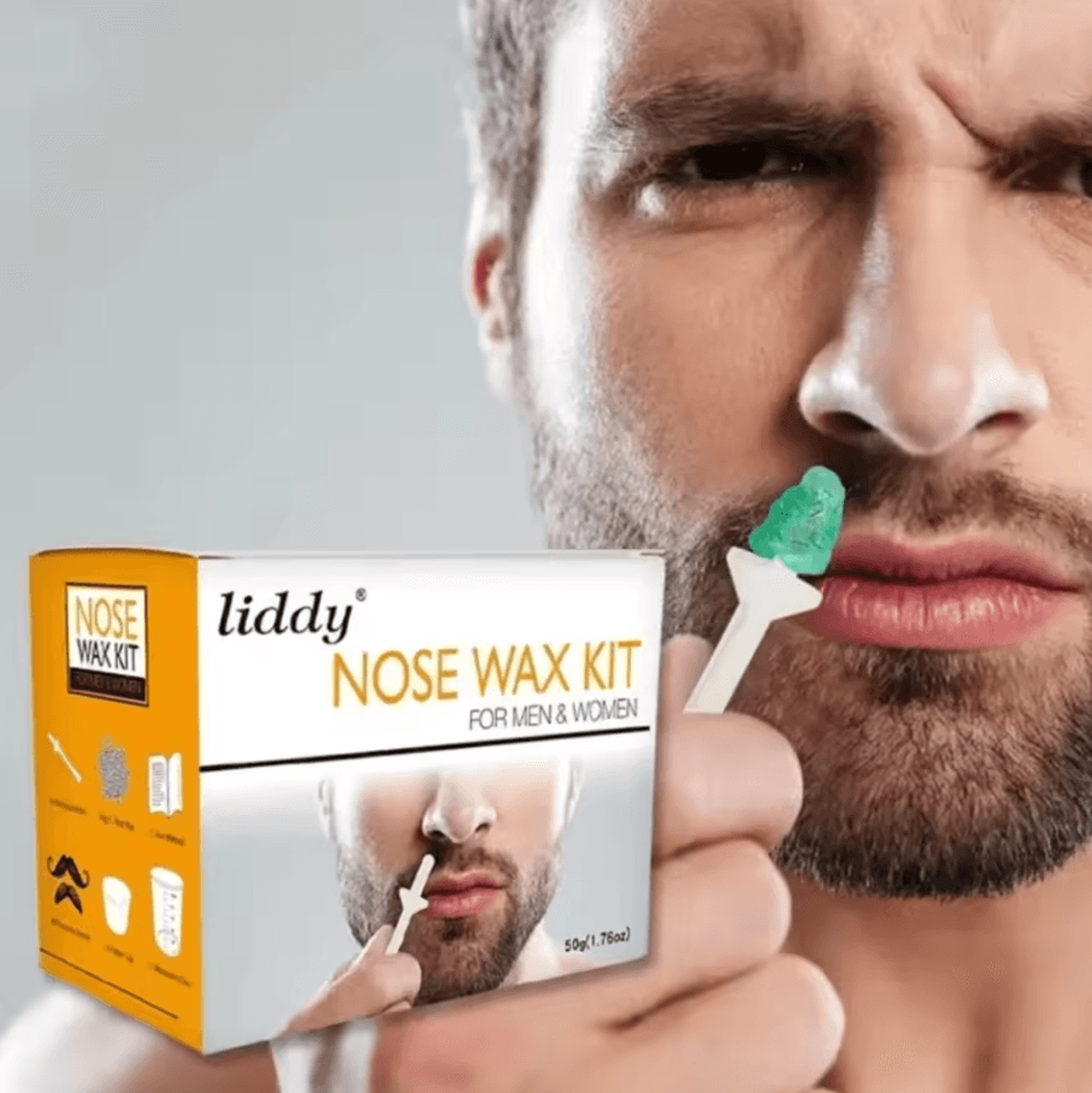 portable painless nose wax kit – paper-free wax beans nose hair removal set