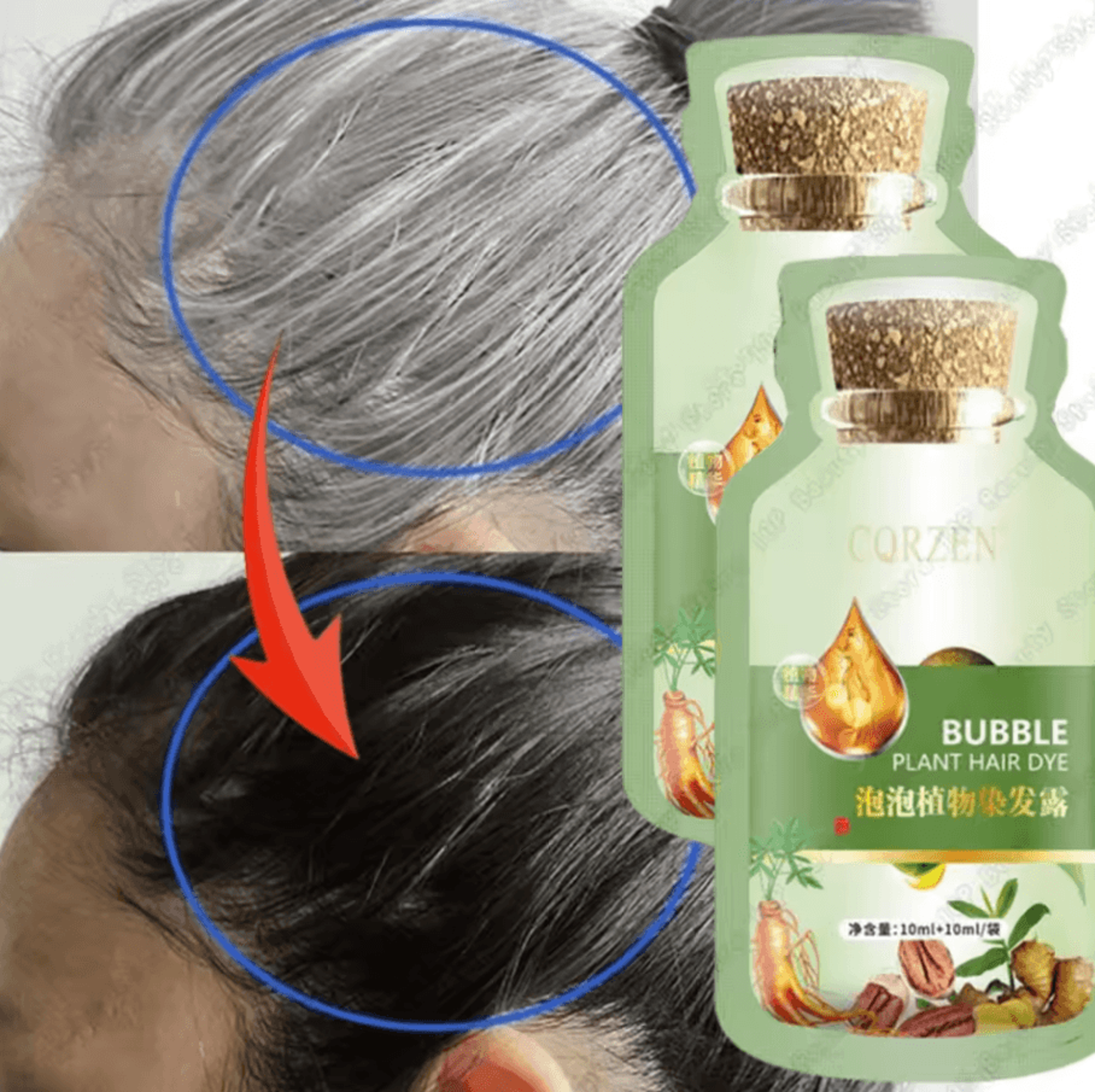 pure natural herbal hair dye shampoo – 5-minute non-irritating hair color change & repair
