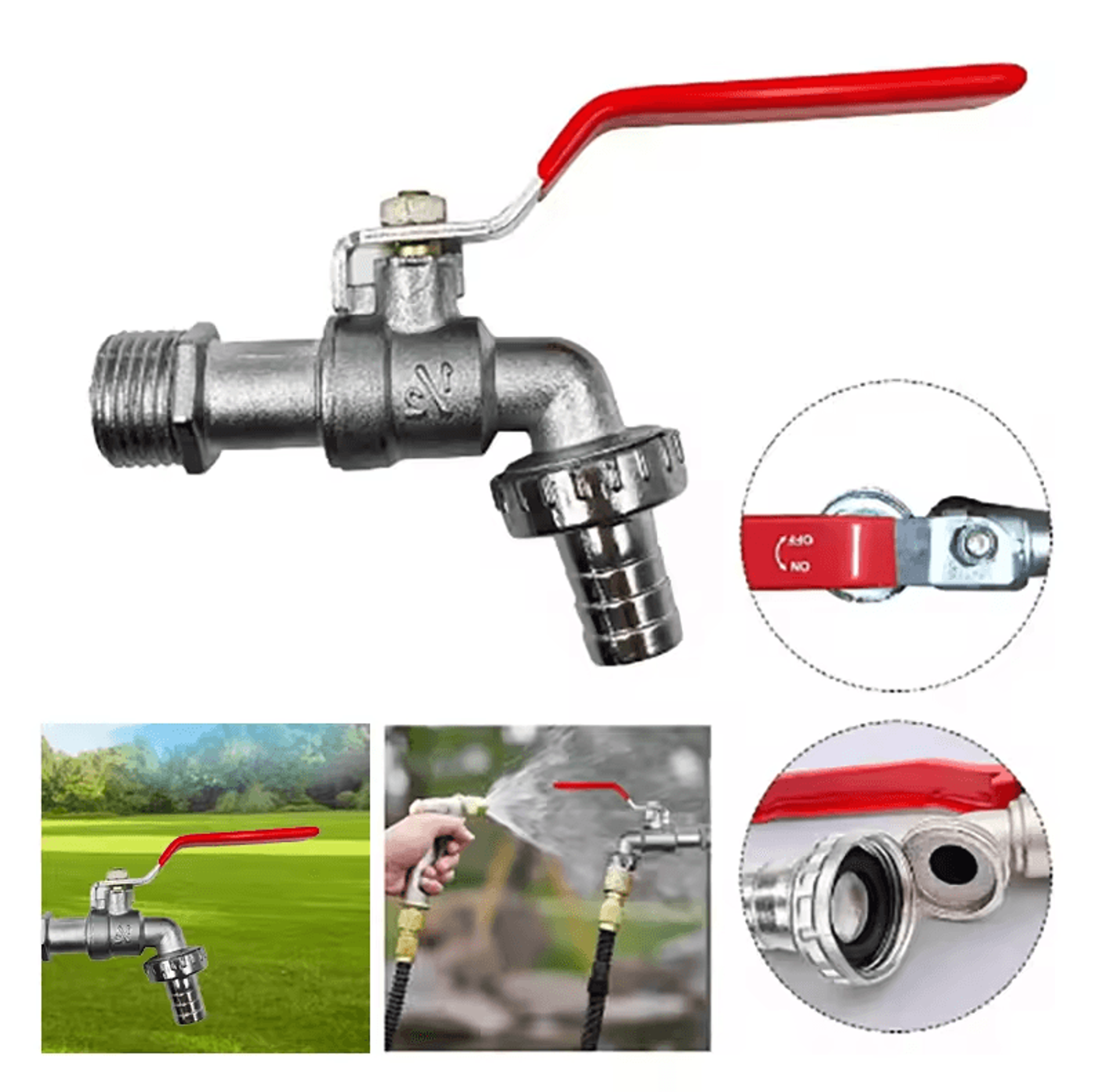outdoor antifreeze faucet with spout – zinc alloy 1/2-3/4 inch garden & washing machine tap