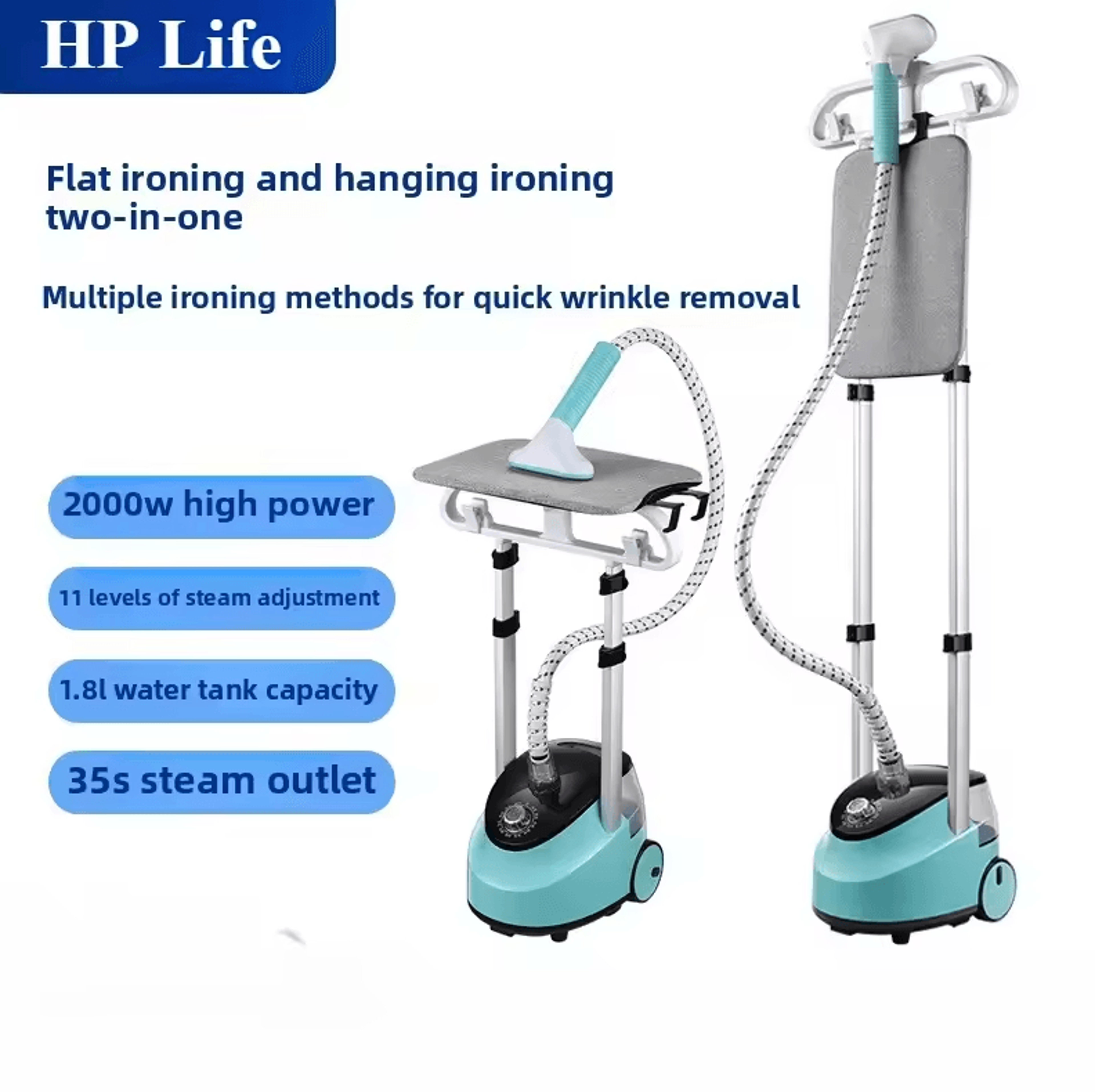 eu handheld double-rod garment steamer – fast-heating vertical clothes steaming iron