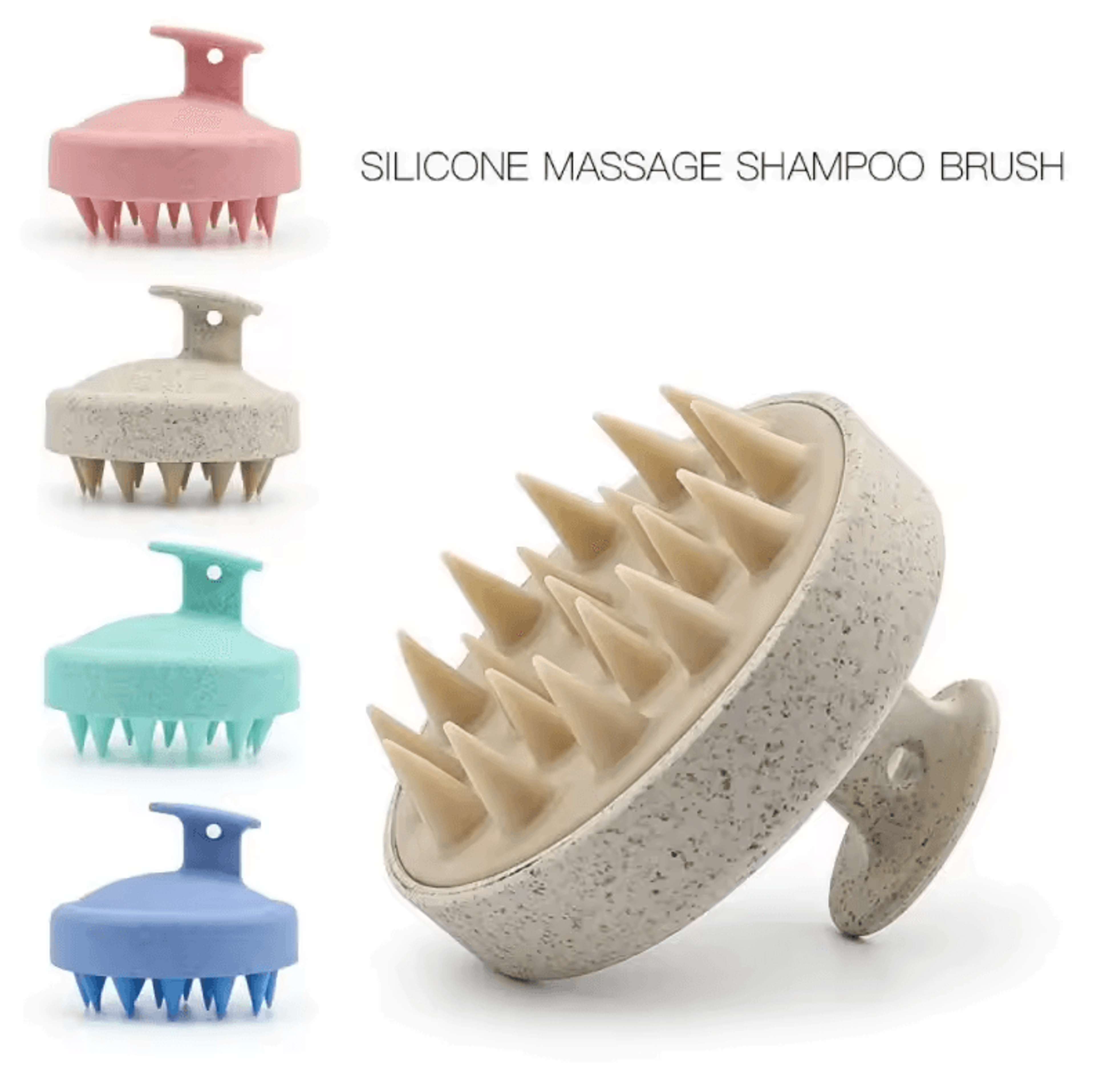 silicone shampoo brush head scalp massage comb hair washing comb body massage brush bath shower brush salon hairdressin