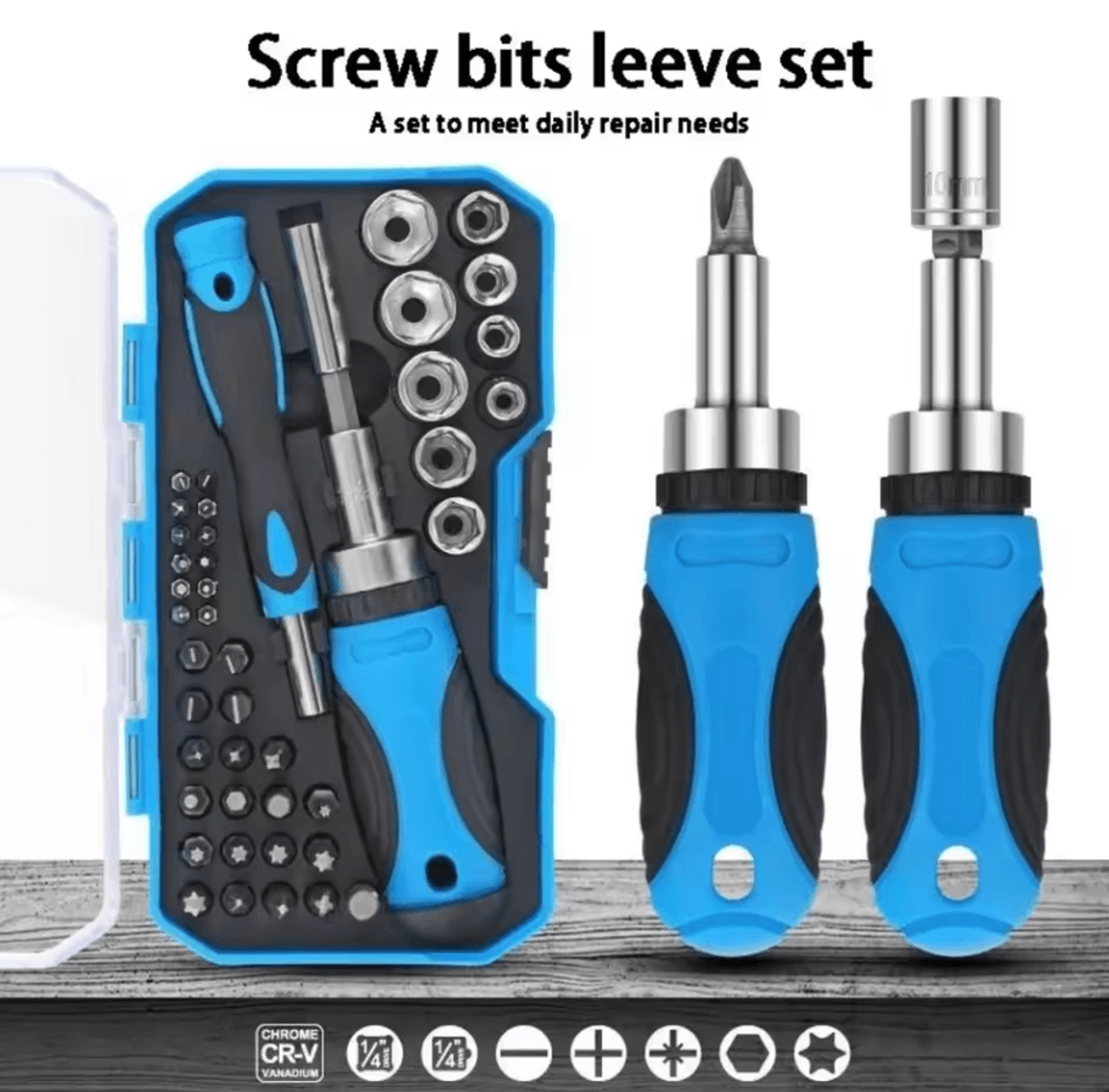 multifunctional household repair hand tool – interchangeable screwdriver set with slotted, phillips & torx bits