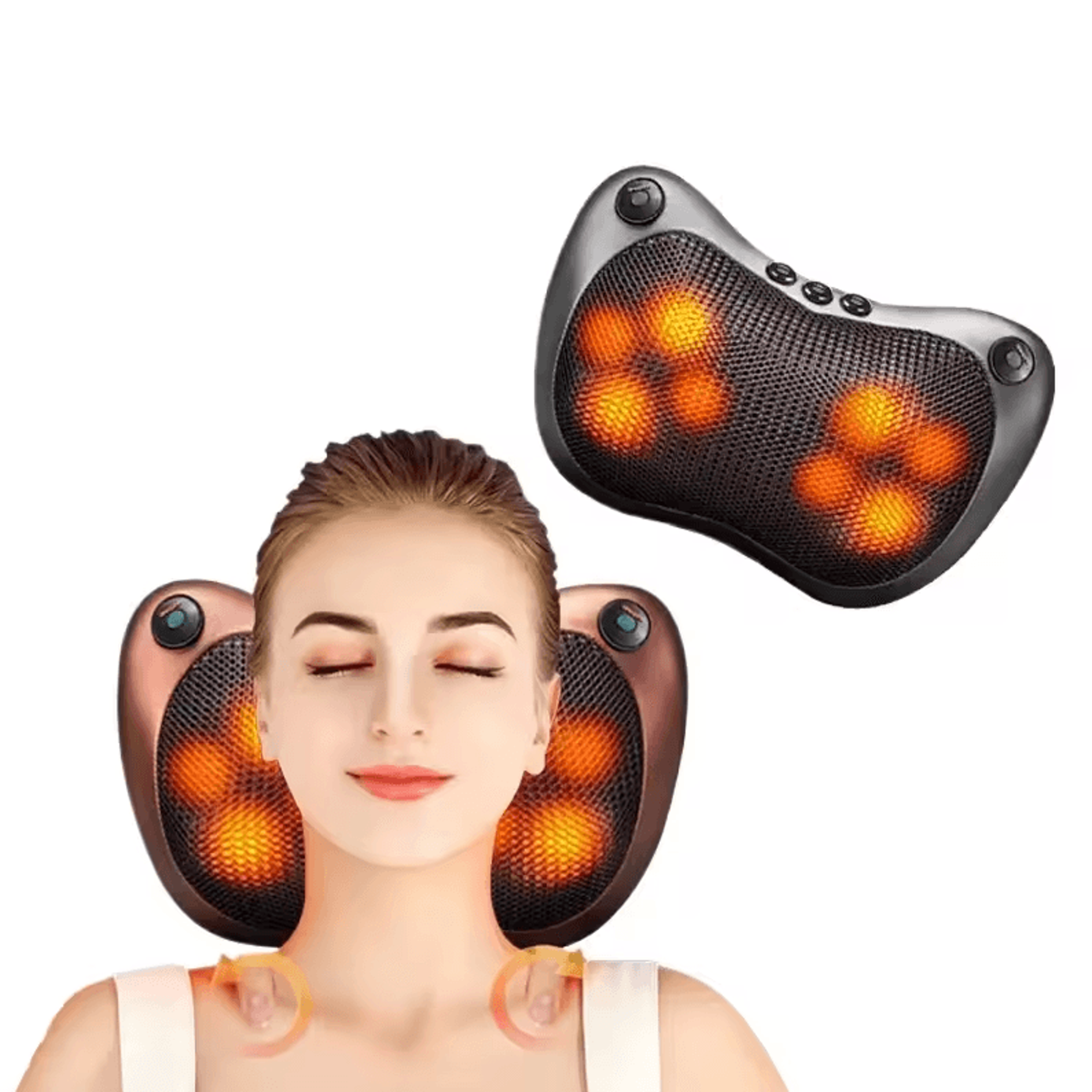 portable electric massage pillow | smart neck, shoulder & waist cervical massage pillow for home & car