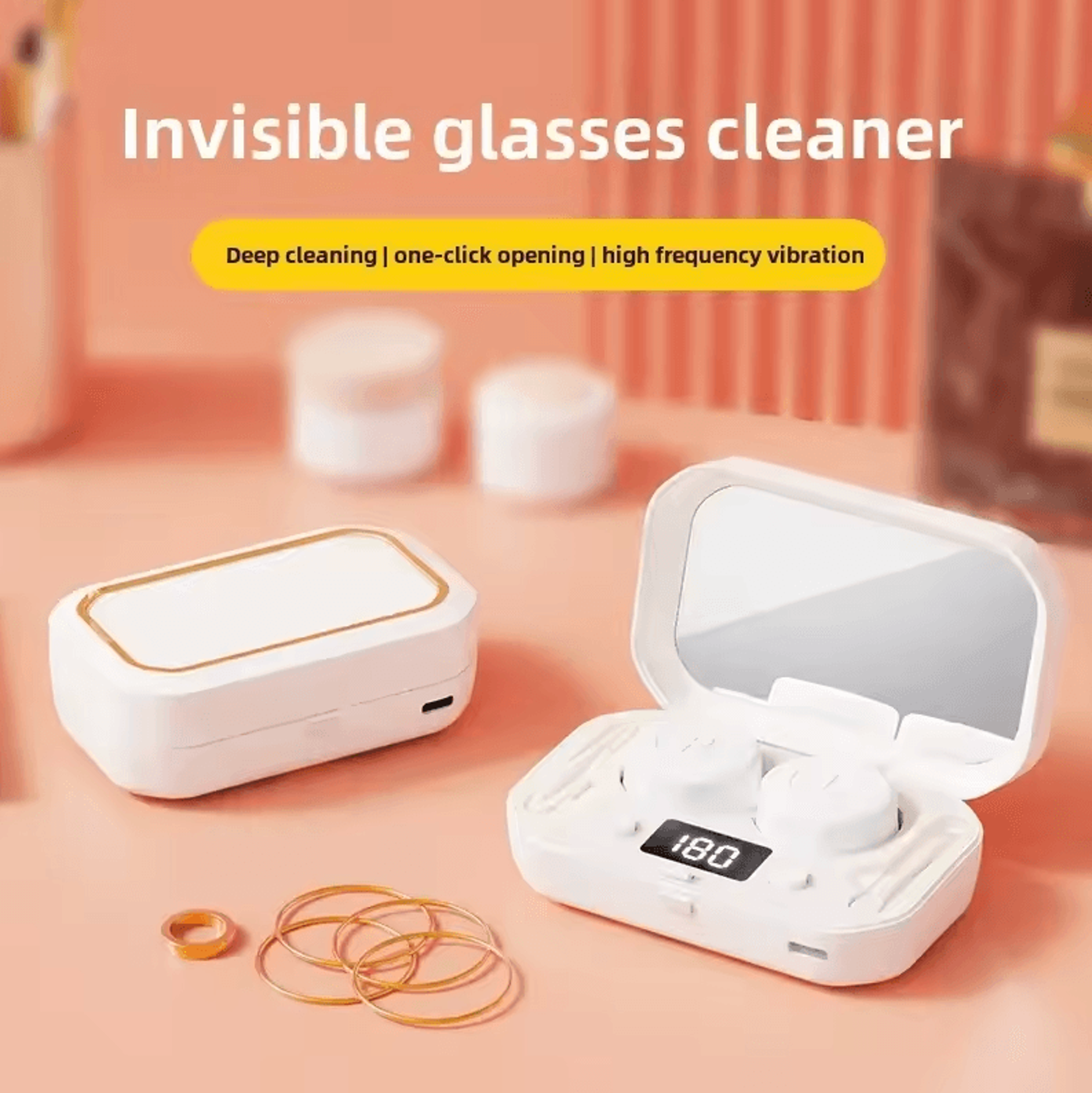 portable automatic contact lens cleaner machine | uv sterilization & magnetic suction cleaning device