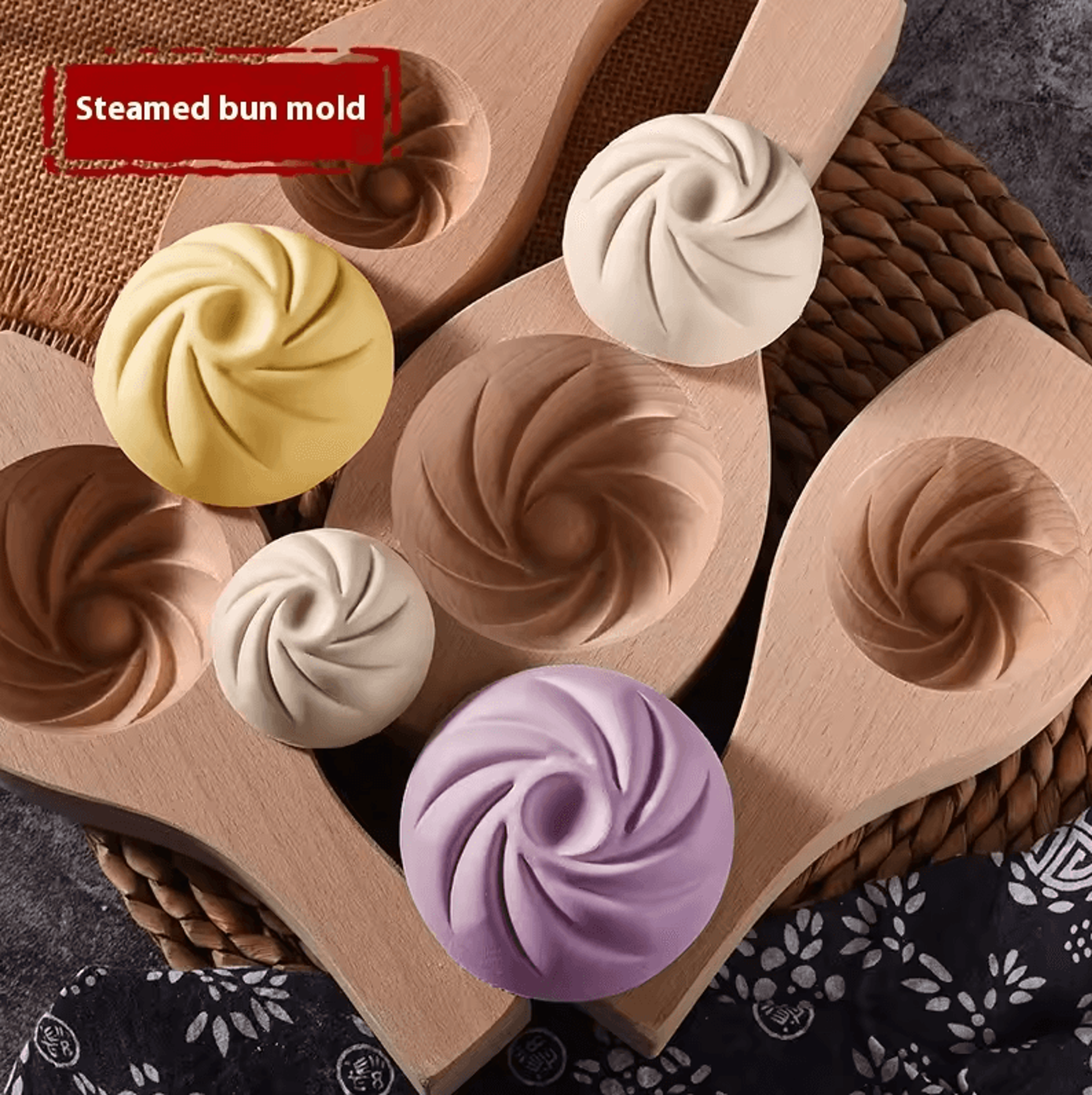 solid wood handmade mantou & stuffed bun mold | dough shaping tool for steamed buns