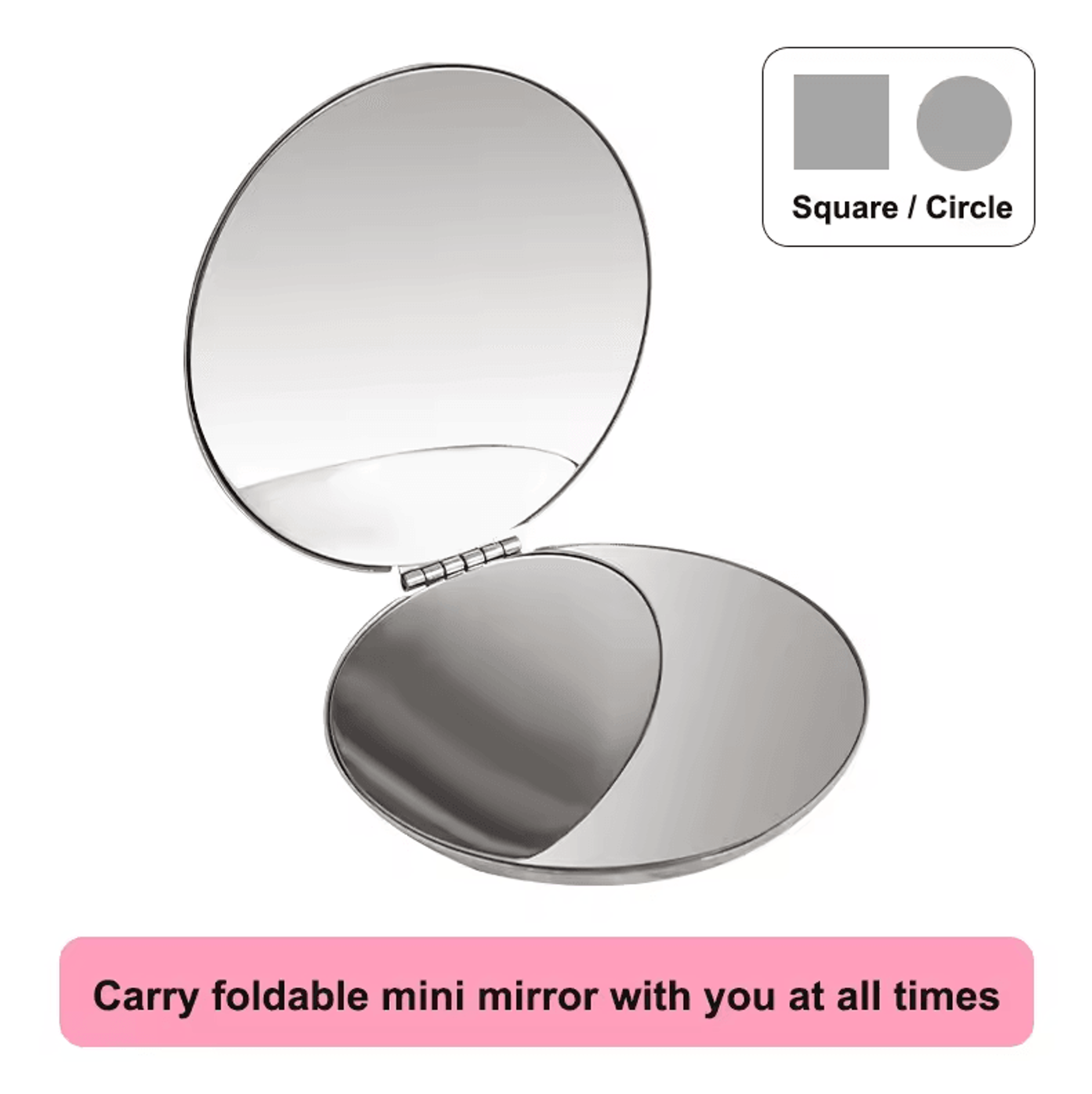 ultra slim folding cosmetic mirror | shatterproof stainless steel portable pocket makeup mirror