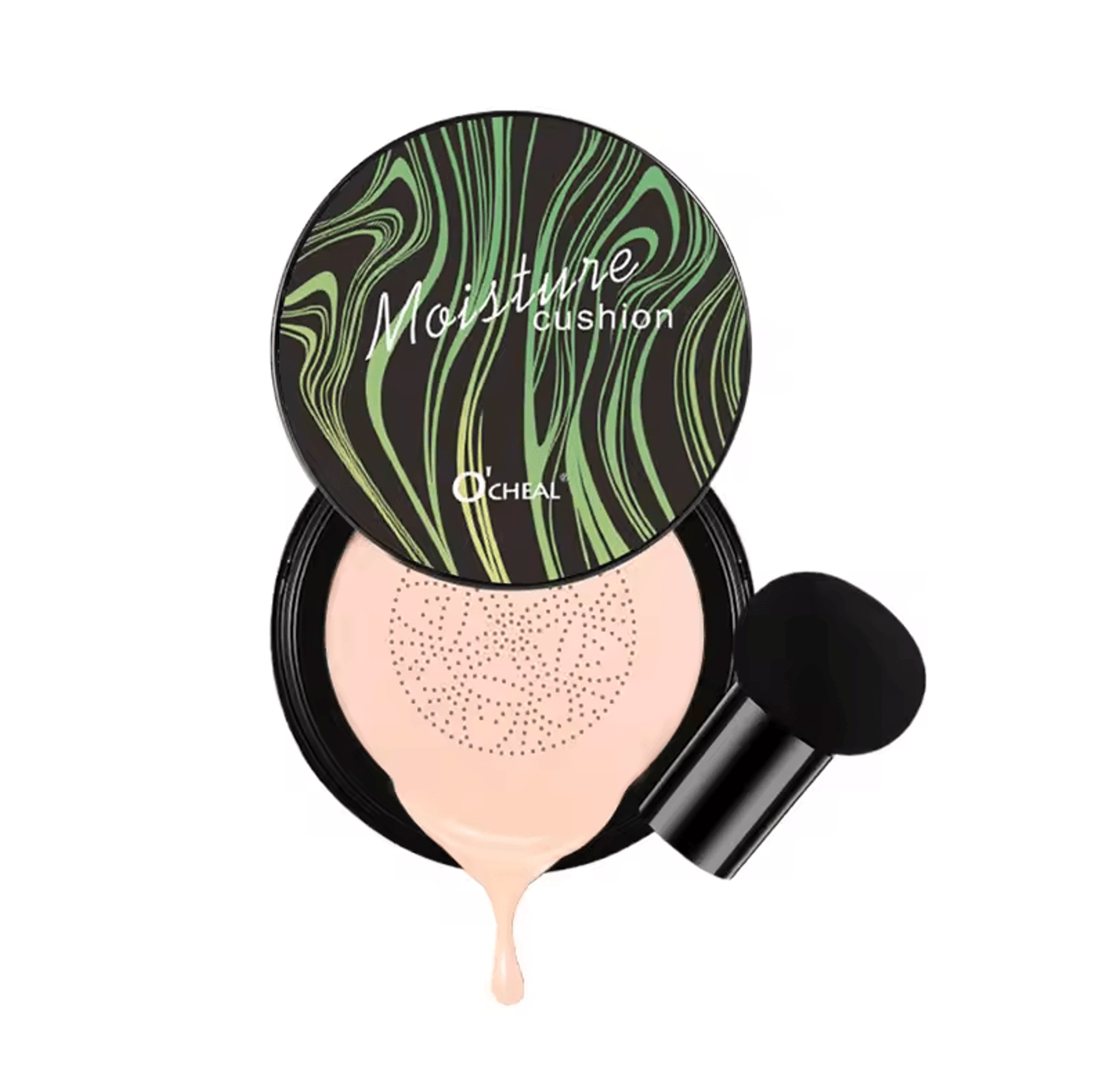 ocheal bb cream air cushion compact | makeup foundation & concealer with mushroom head puff