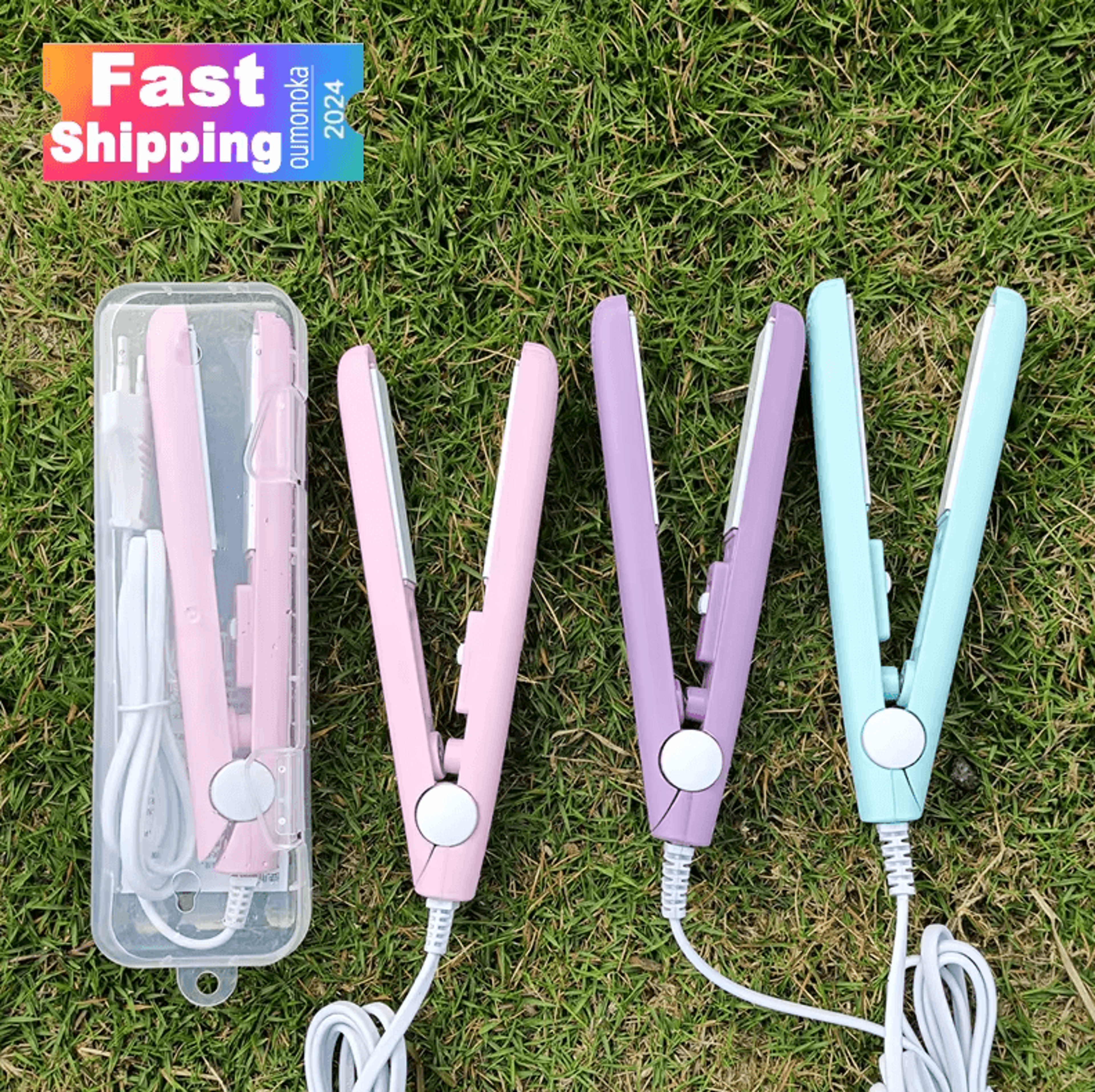 3-in-1 professional hair styling iron | mini flat iron, straightener & curling tool