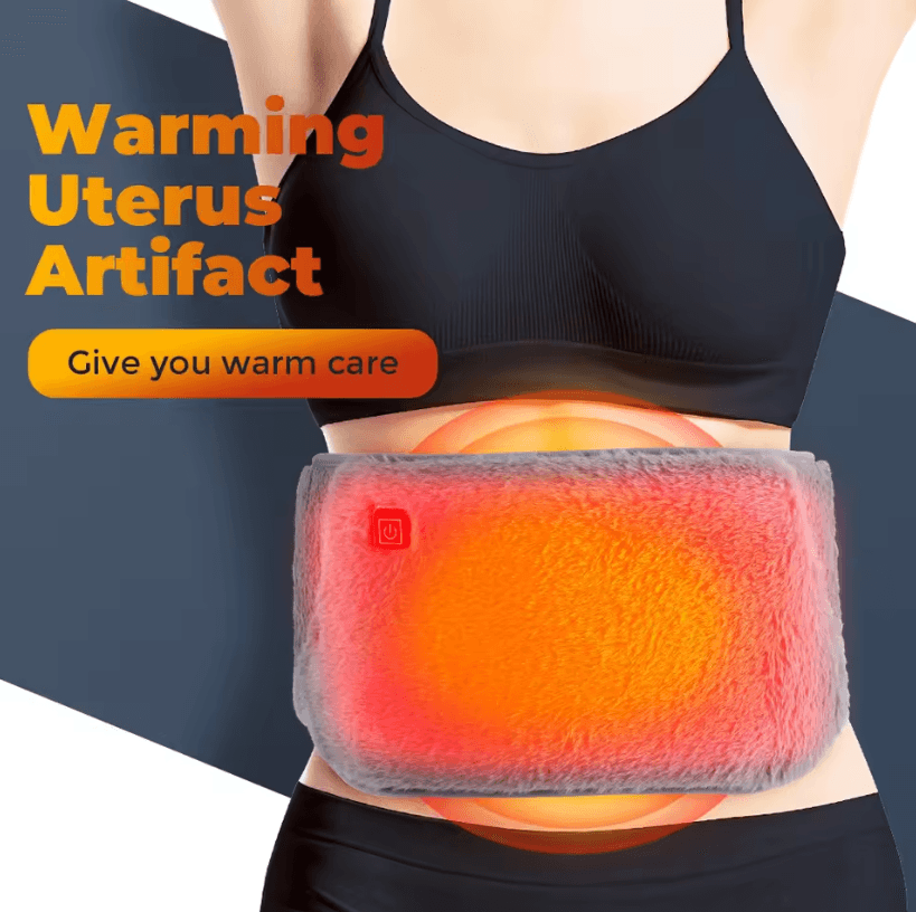 3-level electric graphene heating pad belt with usb recharge for abdominal, waist, and hand warmth