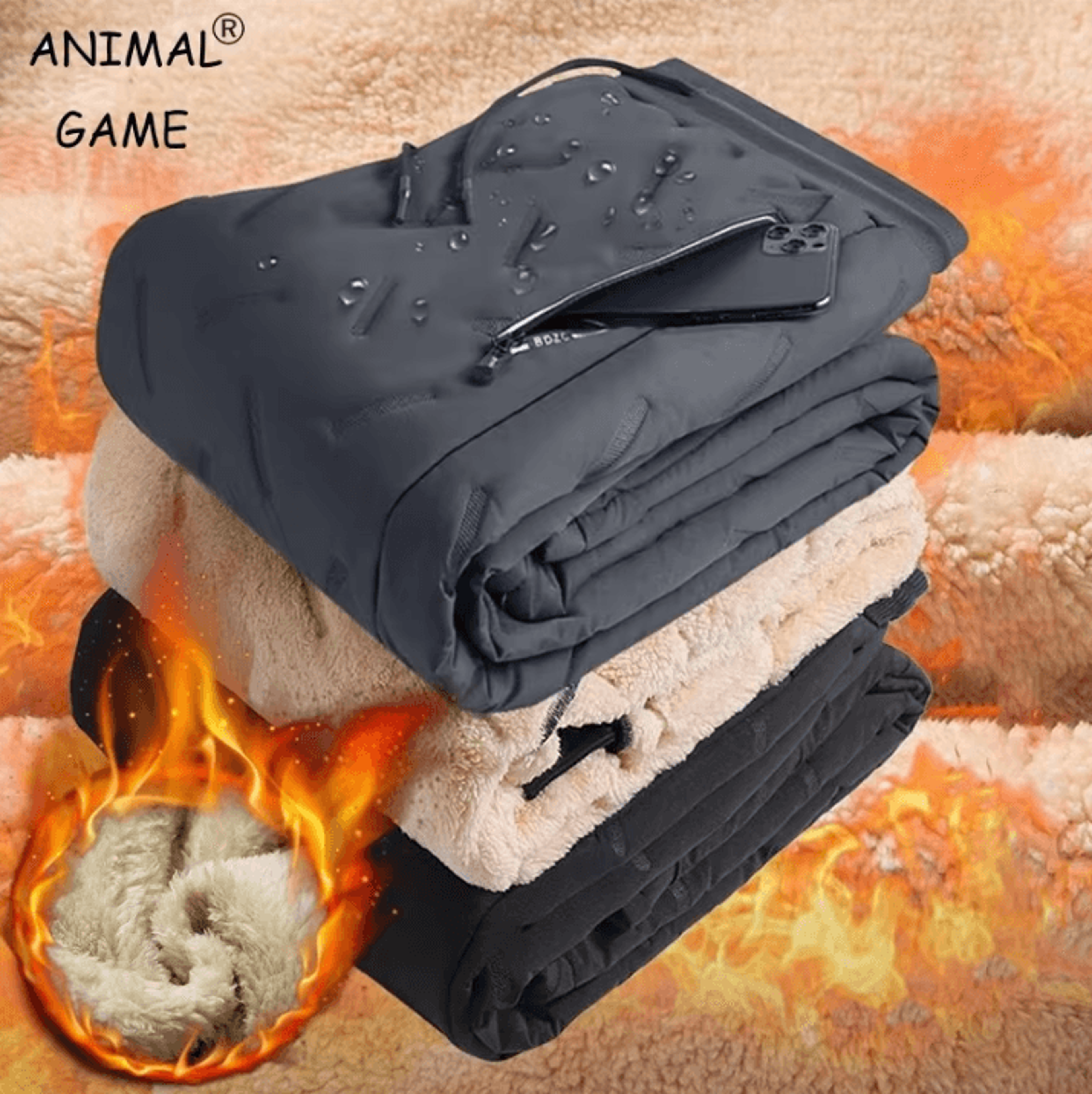 mens winter fleece sweatpants – plush thermal plush mens pants with waterproof & windproof protection