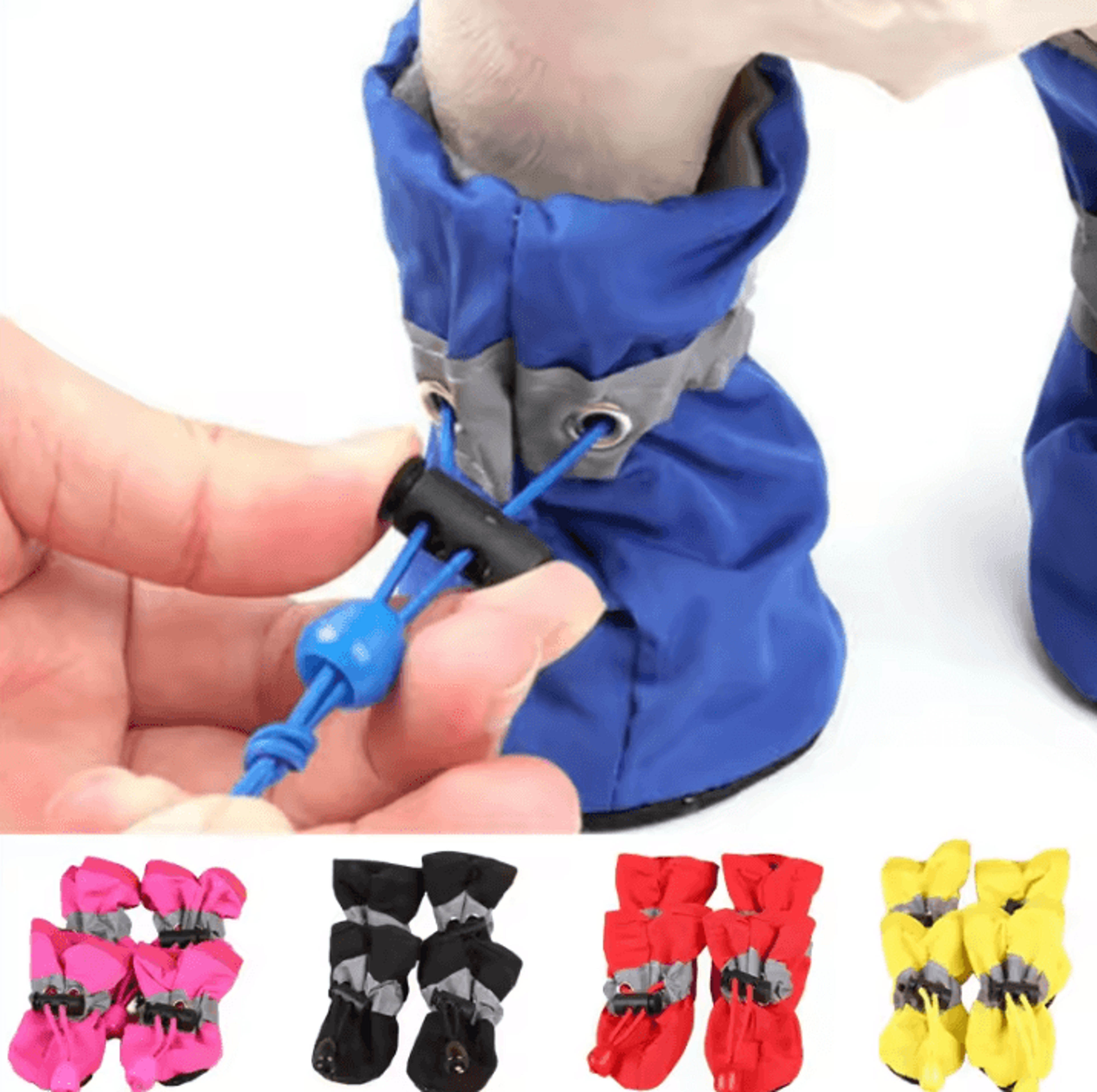 4-piece waterproof dog boots – anti-slip pet shoes for small cats & dogs paw protection