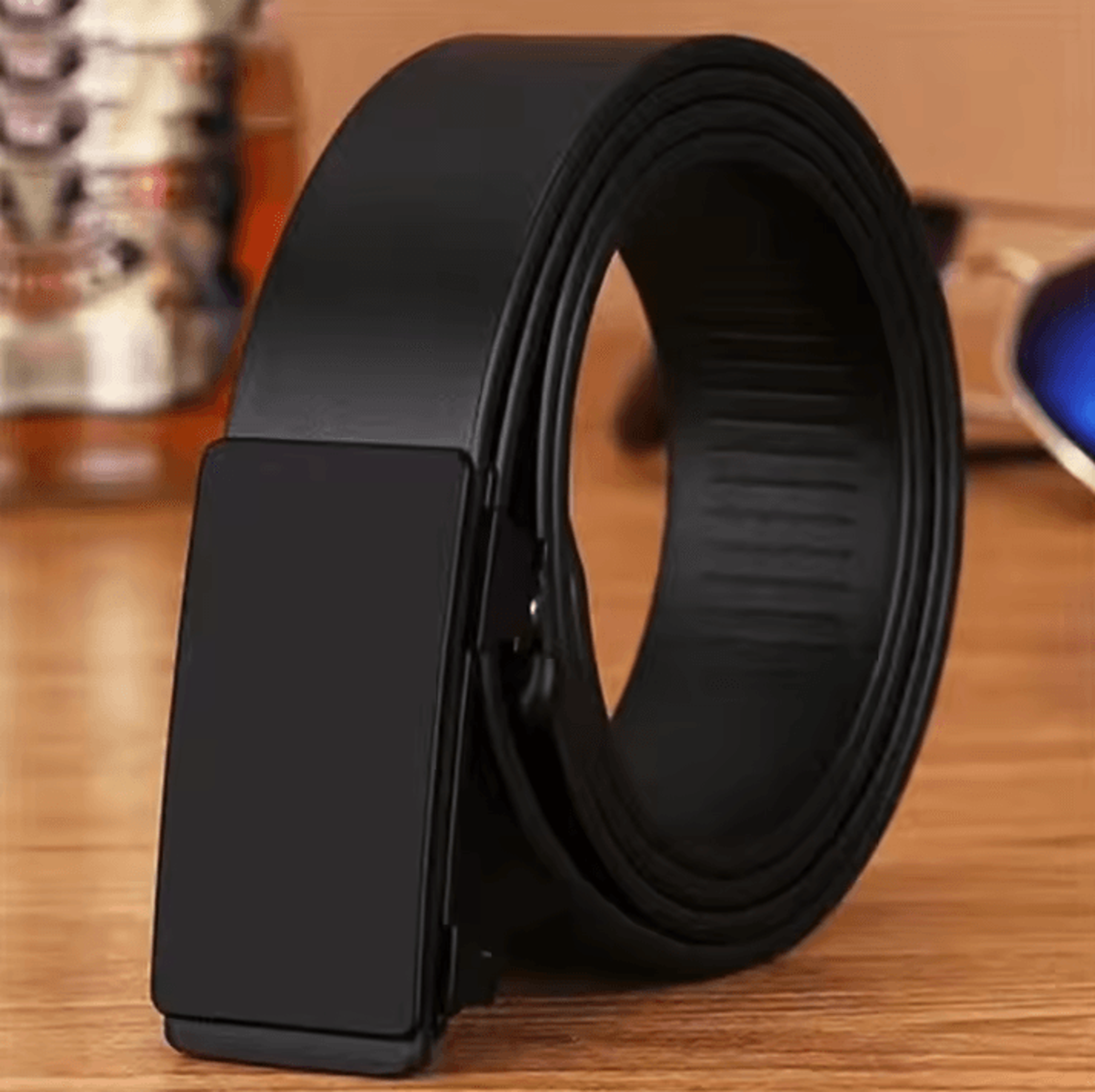 luxury genuine leather belt for men – quality mens automatic buckle belt with metal strap
