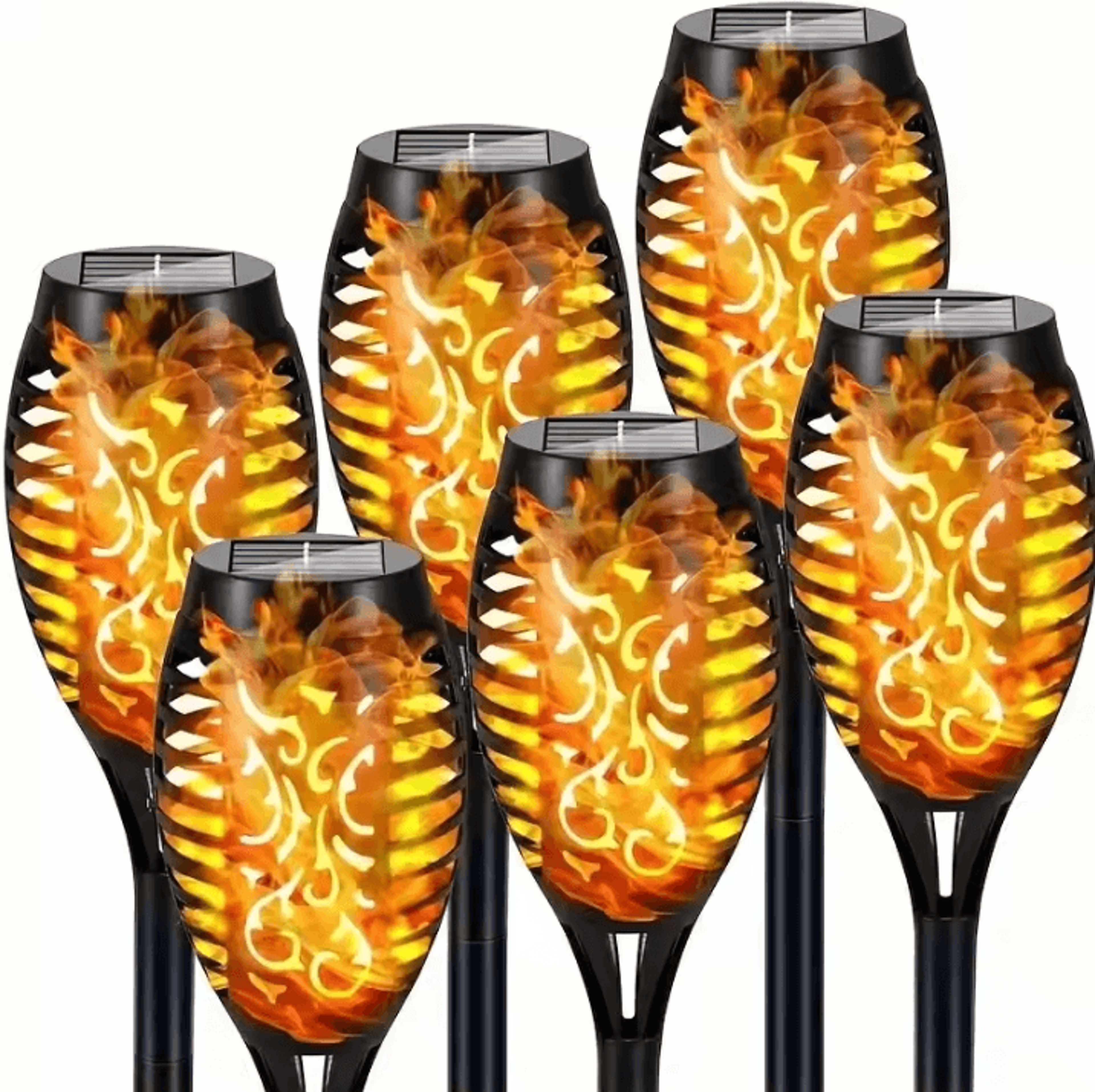12led solar flame torch lights – waterproof flickering garden & pathway outdoor solar lamps