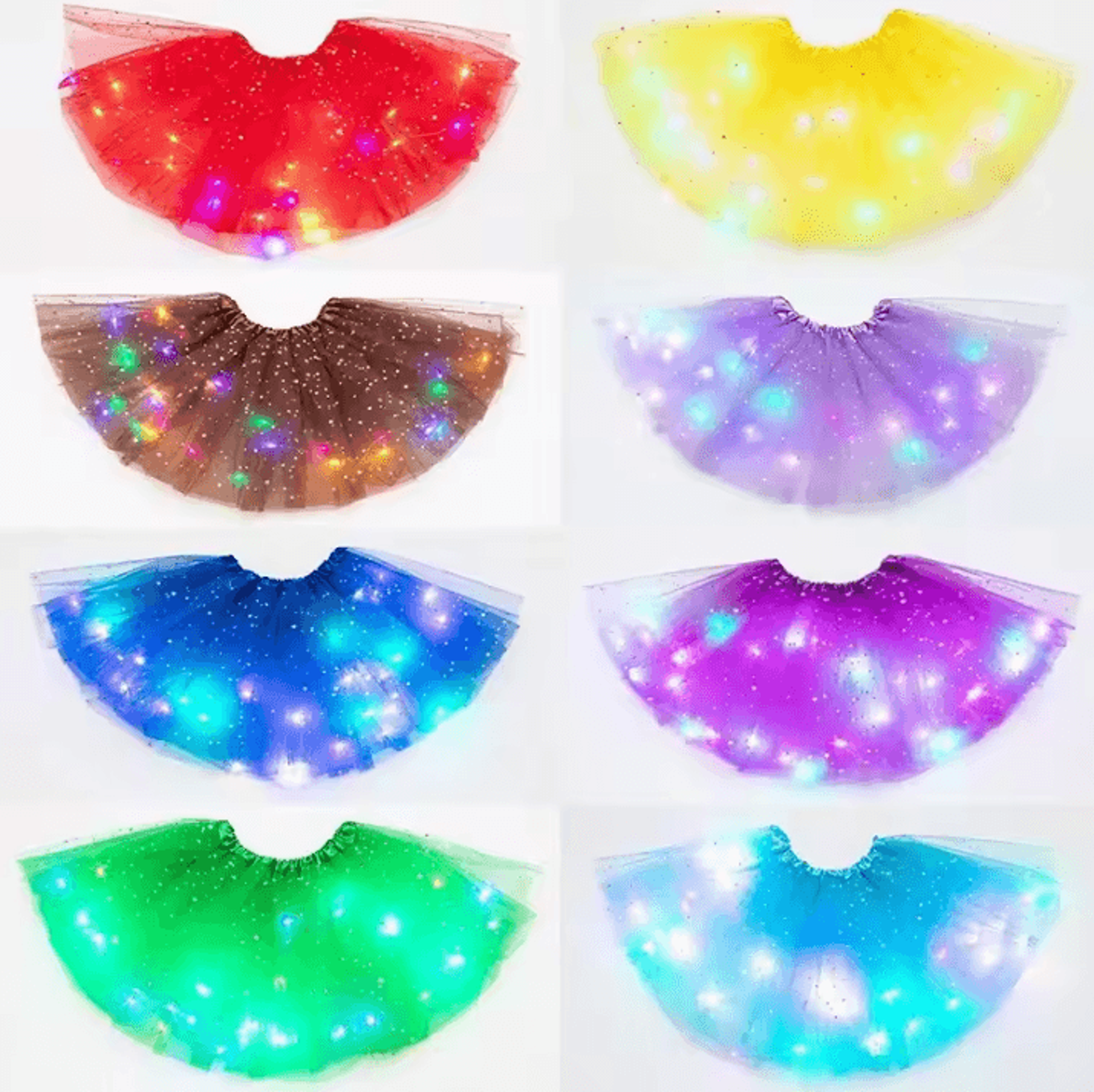 led glowing light kids tutu skirt – princess light-up dance miniskirt for weddings & parties