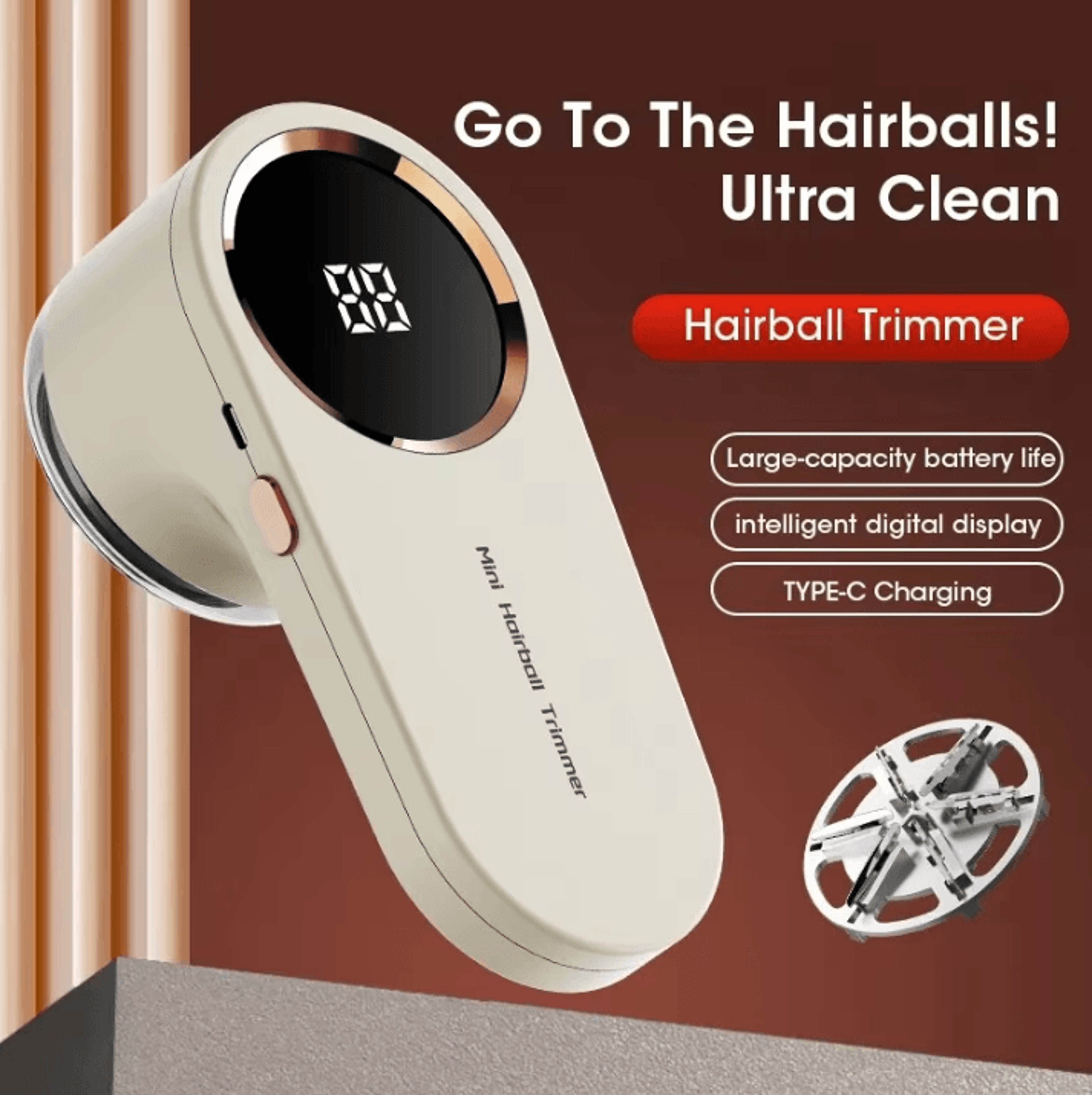 usb rechargeable led electric fabric shaver – lint and fuzz remover for clothing