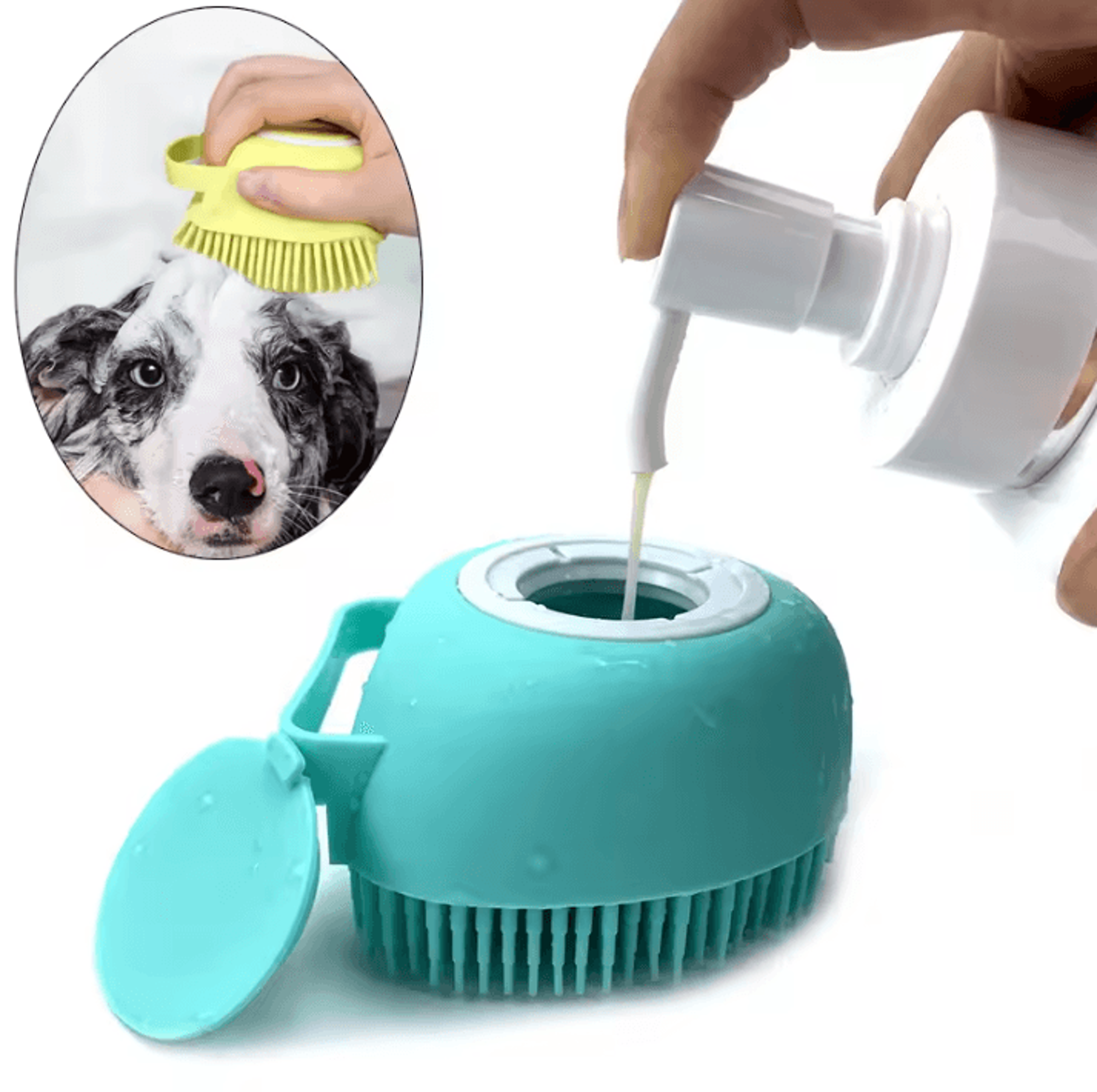 silicone pet bathing & massage gloves – soft safety grooming brush for dogs & cats