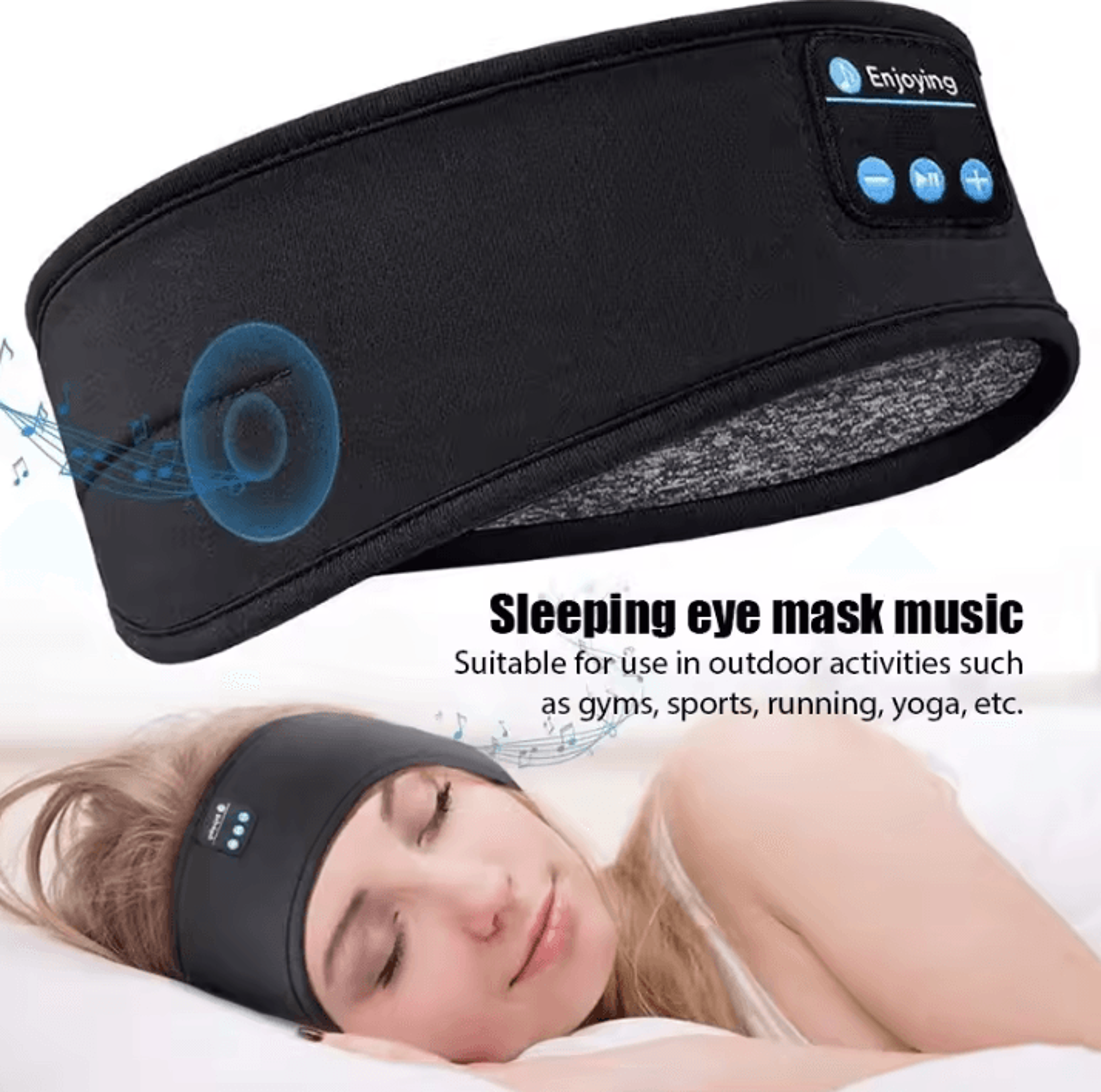 wireless bluetooth headband earphones – usb rechargeable sports & sleep headphones with music & comfort