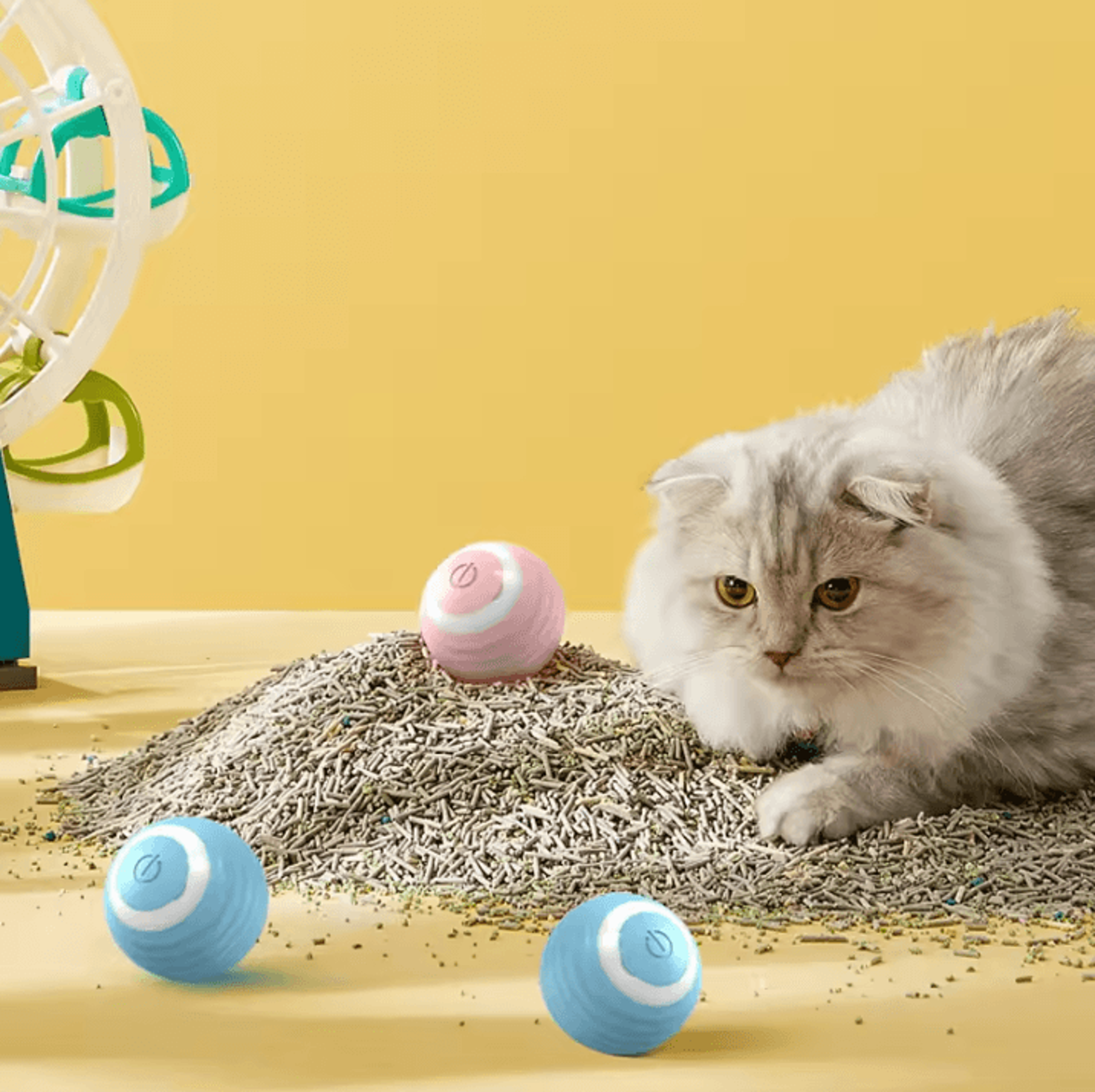 automatic interactive cat toy – automatic rolling cat ball smart electronic cat game toy for indoor play