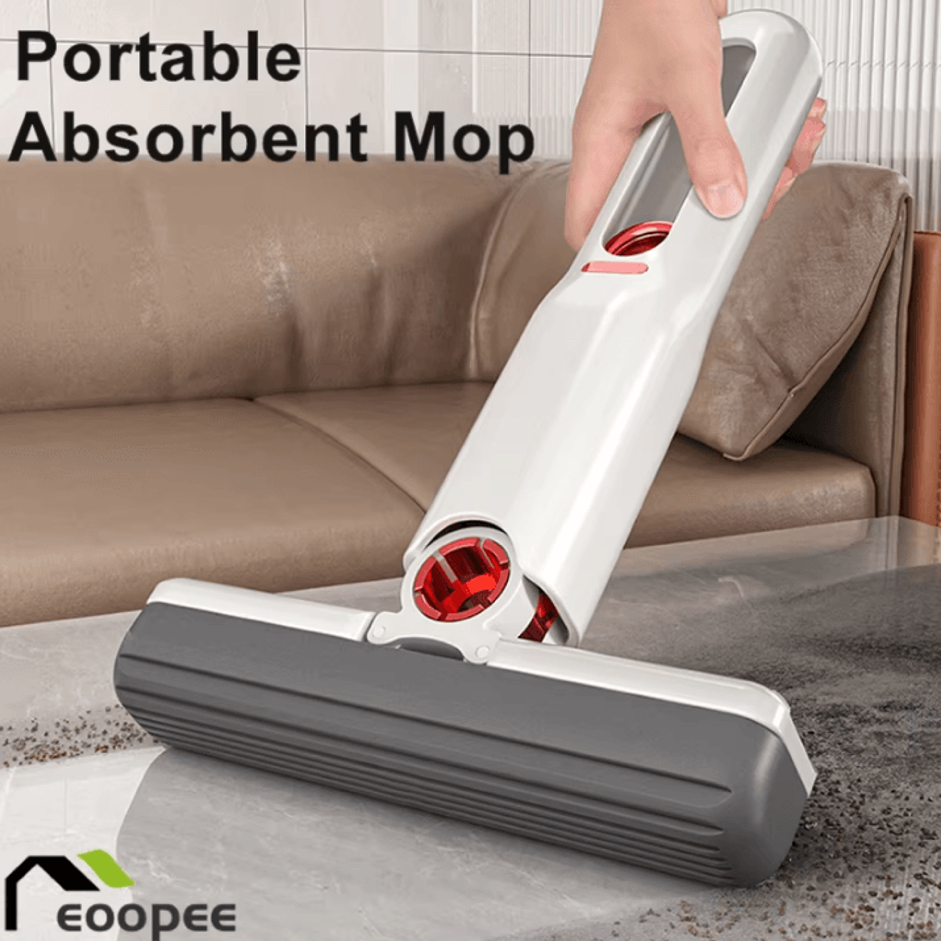 self-squeezing mini mop – portable folding cleaning mop with sponge for home floor washing tool and car cleaning