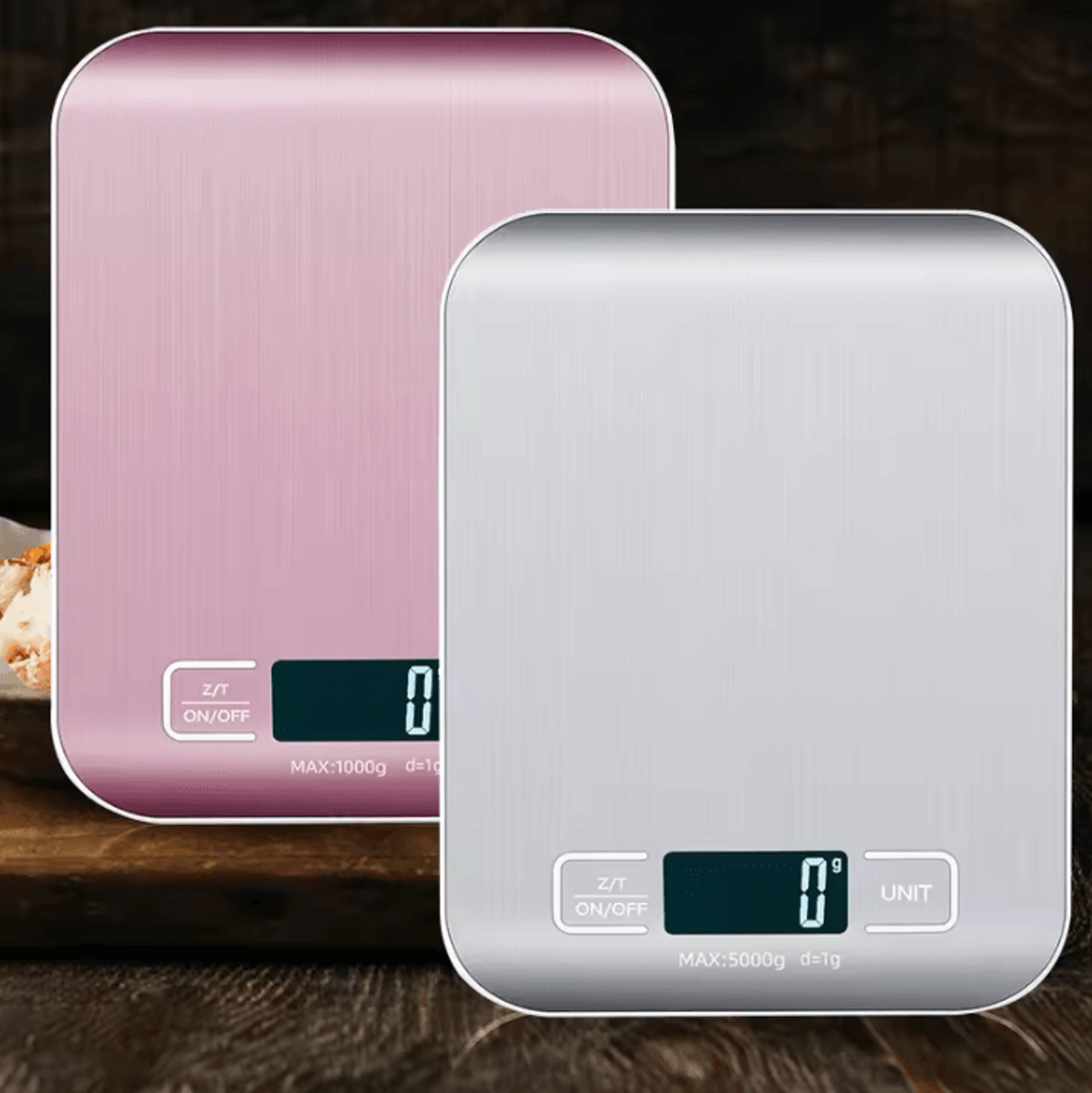 11.02 lb / 22.05 lb digital kitchen scale – lcd electronic weighing scale with stainless steel kitchen scale platform