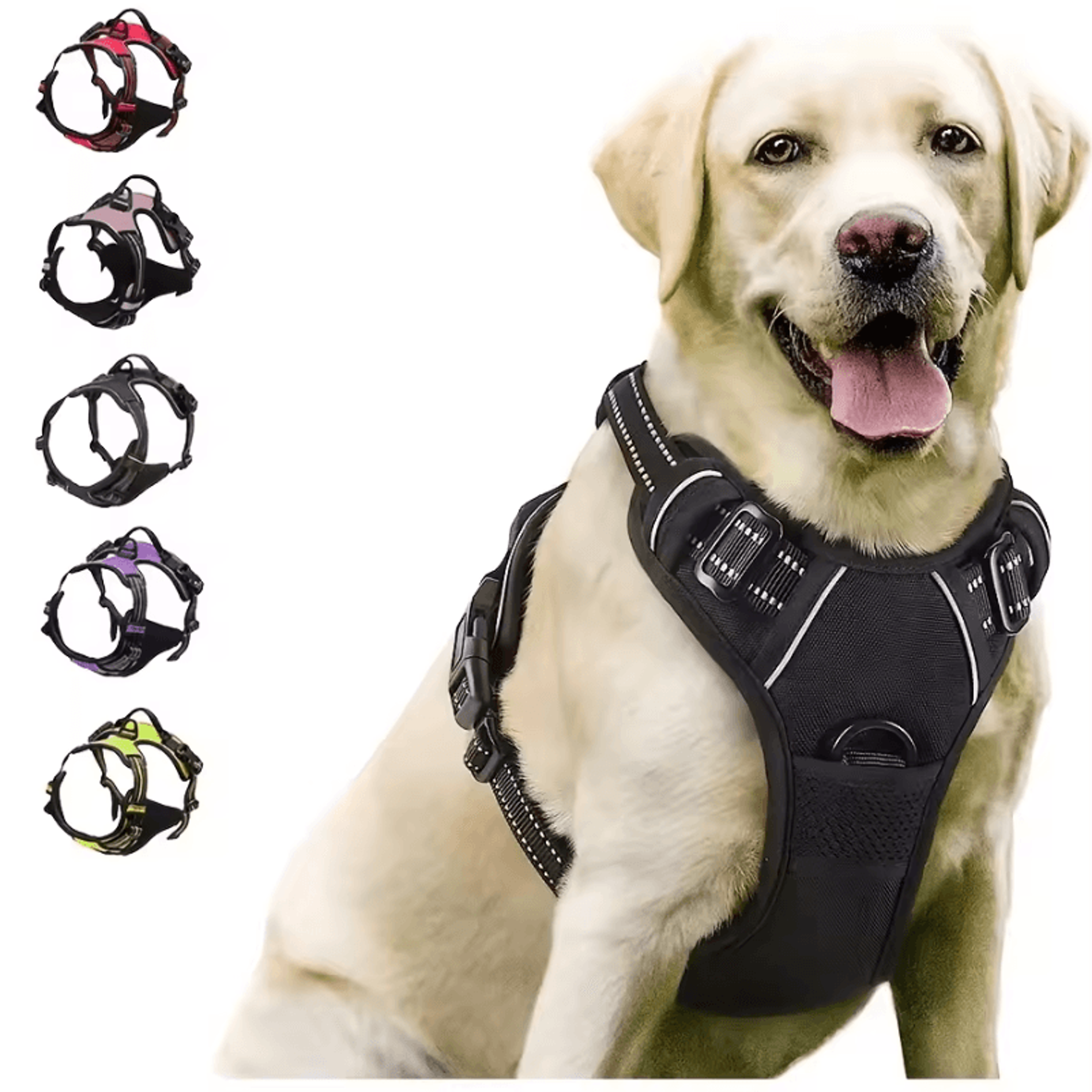 no pull dog harness with front clip dog harness, heavy duty reflective and easy control handle for large dog walking