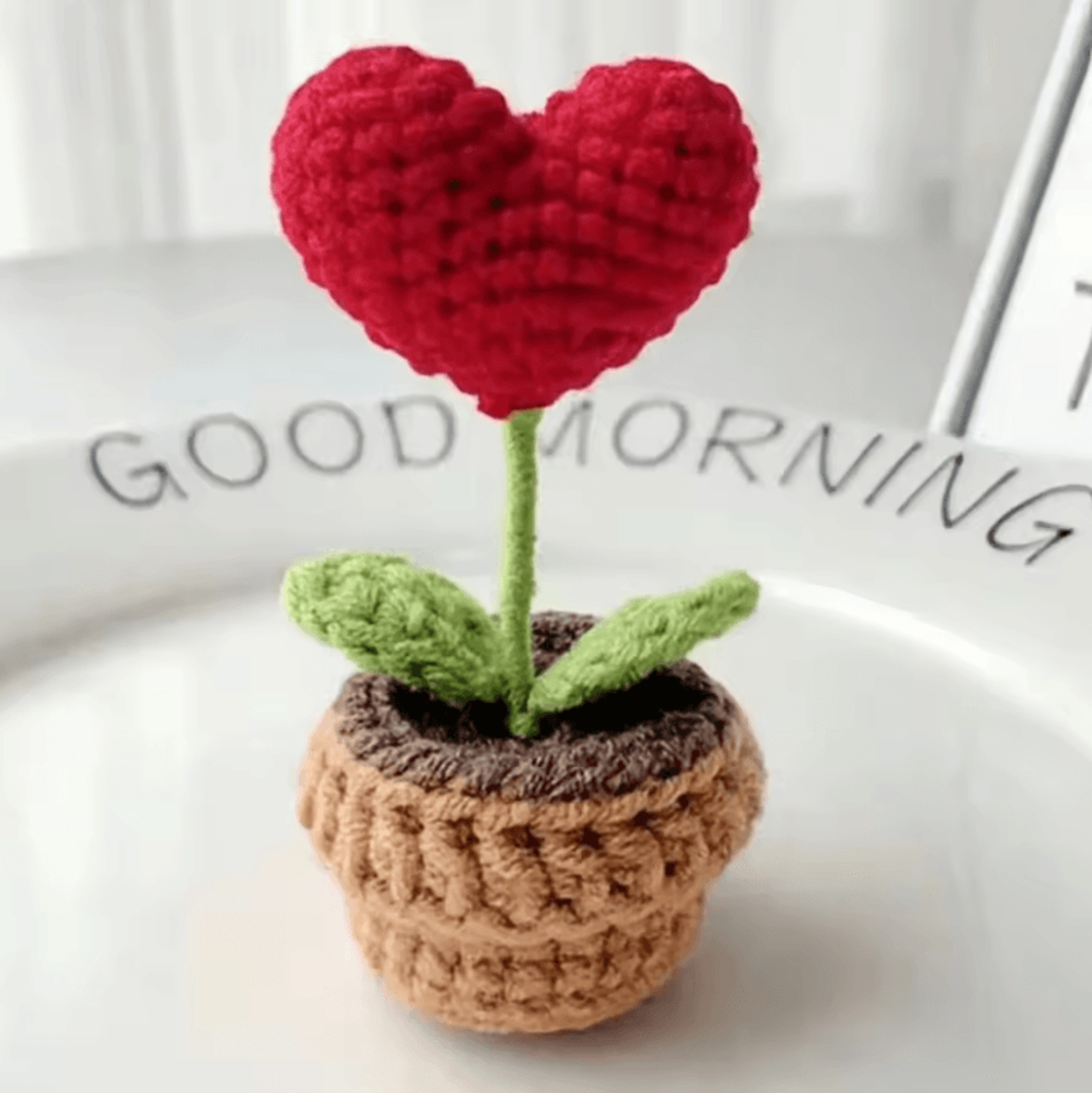 handmade potted plant decor and artificial flower ornament, small woven potted plant, creative flower pot gift