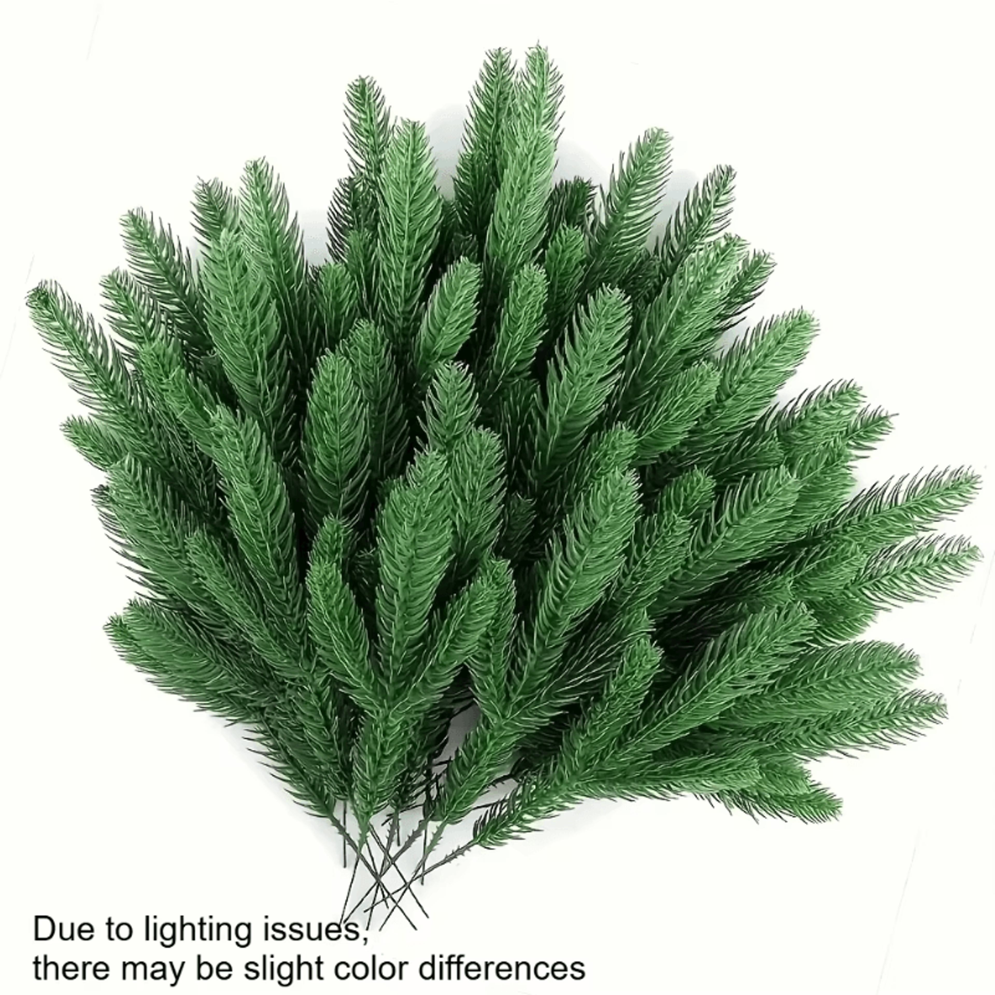 20 pcs artificial pine branches, christmas tree decoration and diy holiday greenery for winter tabletop plants