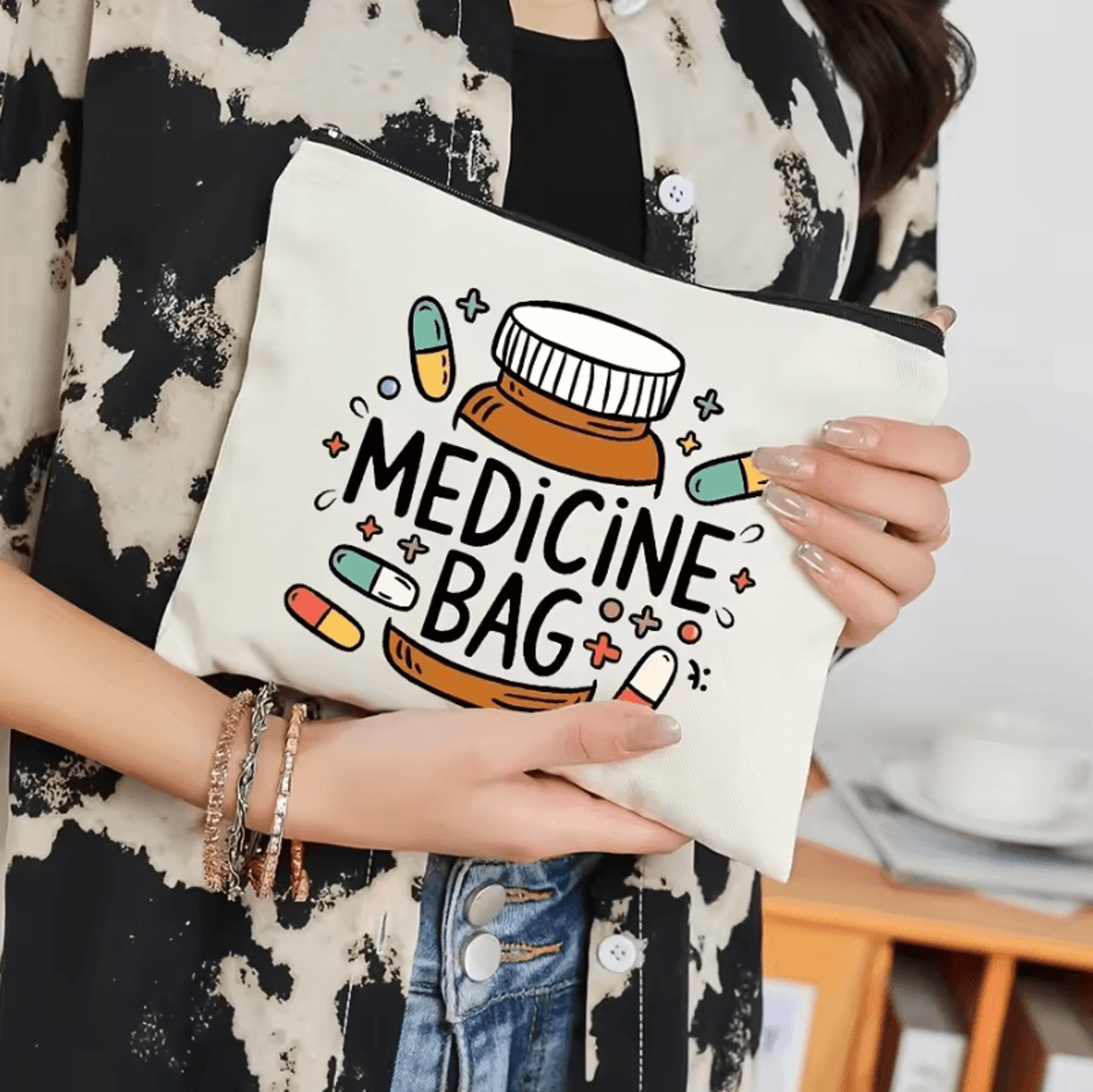 cosmetic organizer bag – travel makeup pouch with large capacity storage case, foldable & durable zippered bag