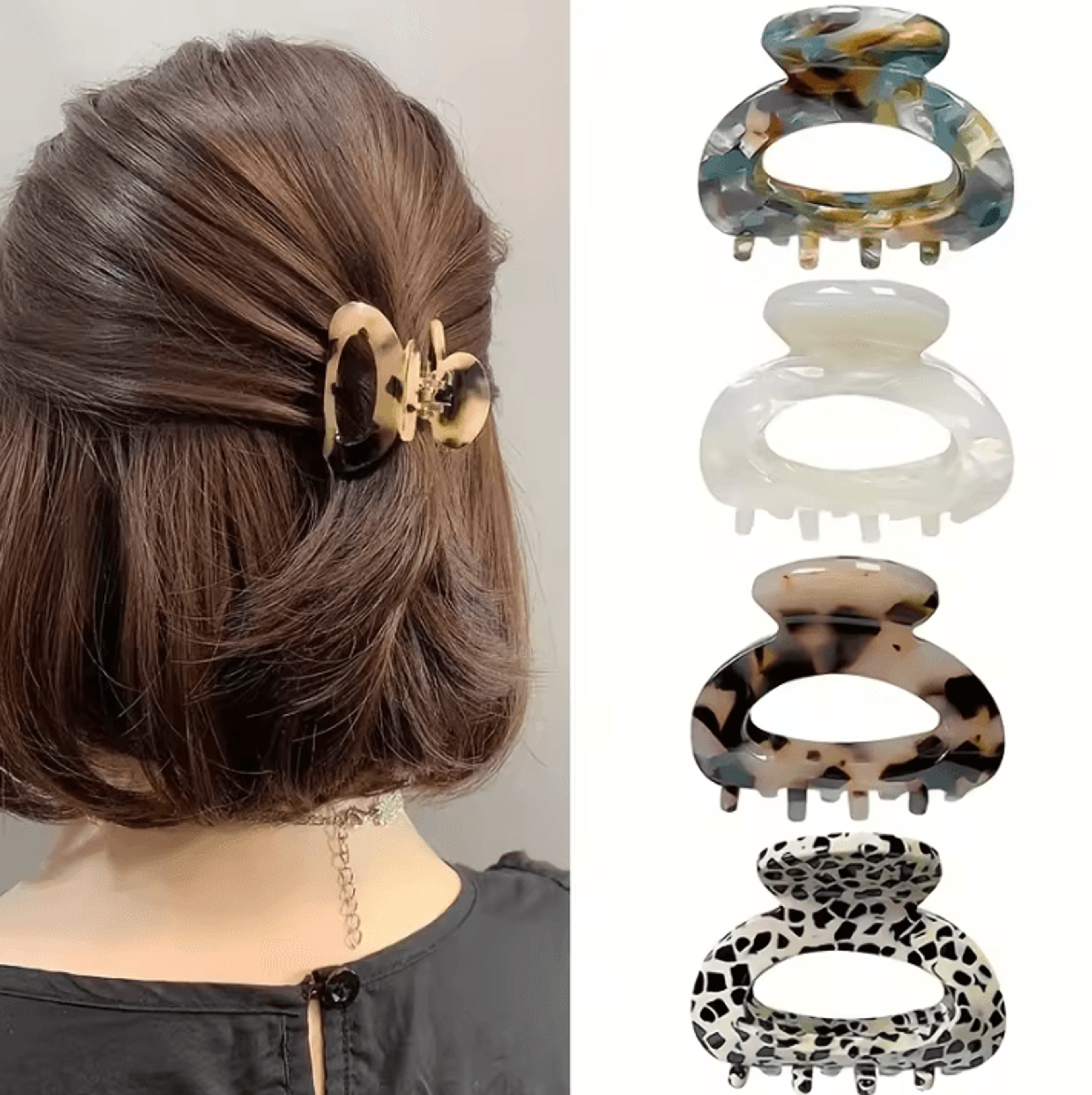 elegant oval hair claw clip – womens hair claw with secure grip hair clip for sophisticated style