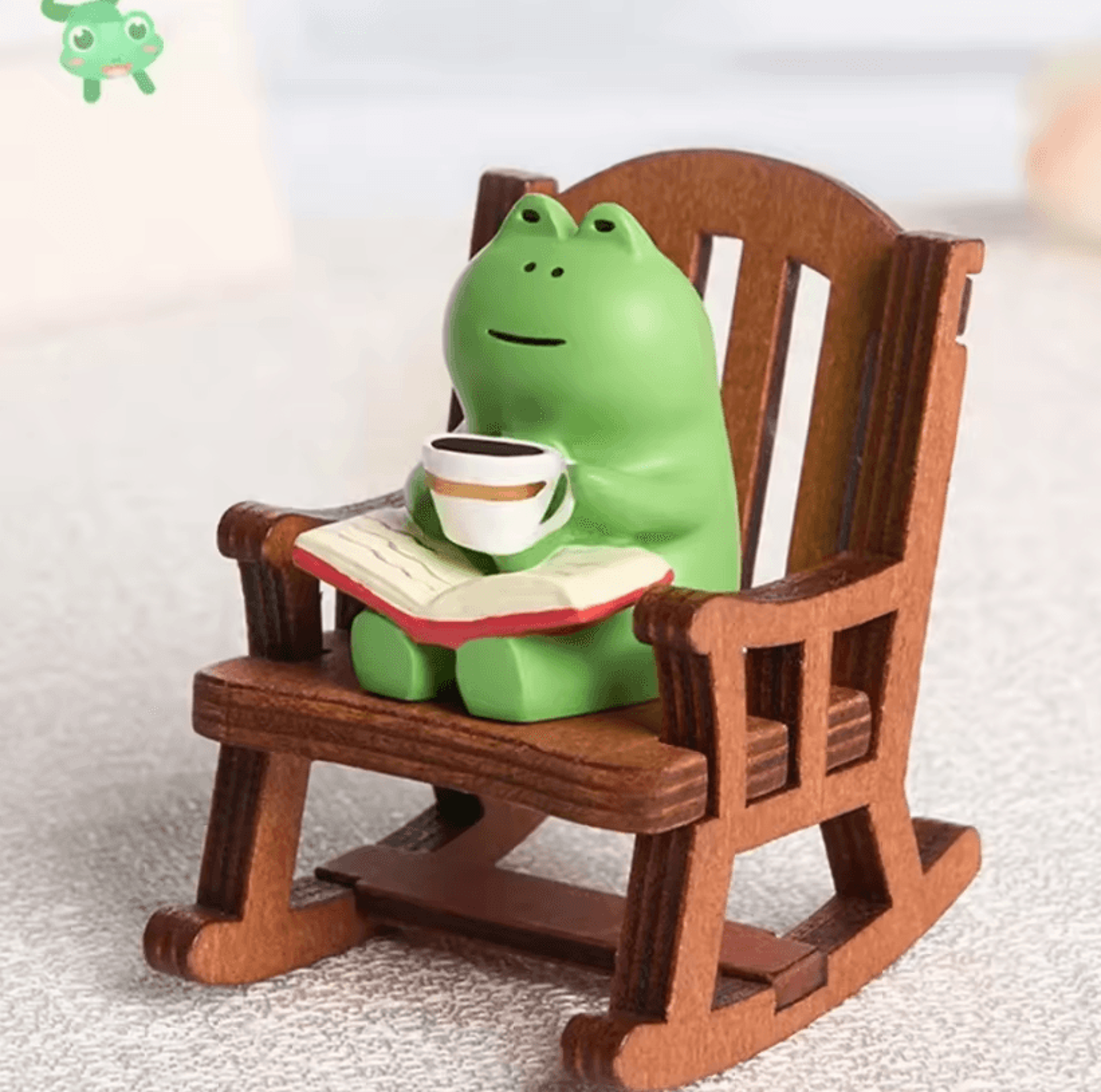 whimsical frog rocking chair ornament – charming home decoration figurine for kids room decor & indoor craft gifts