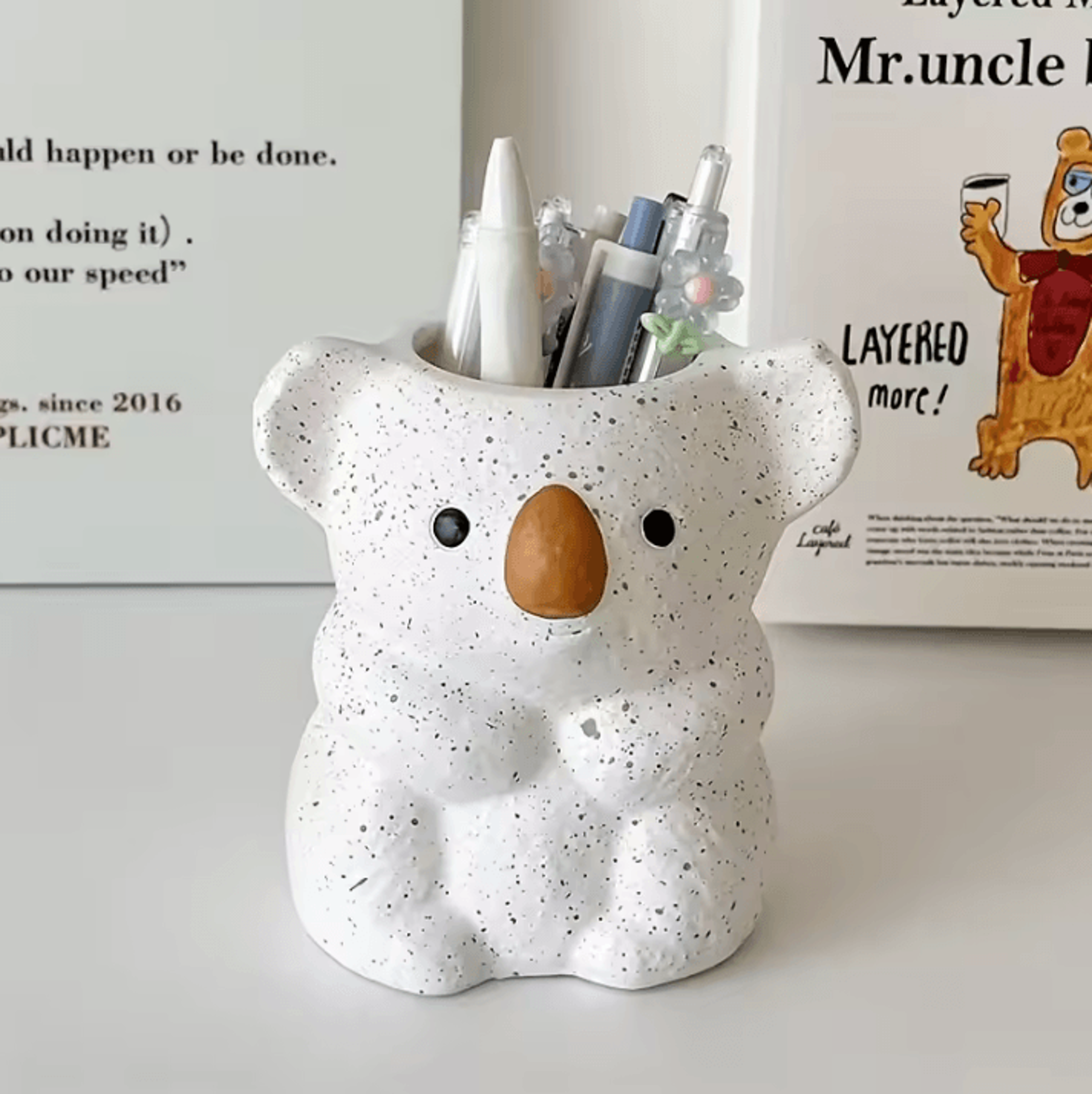 adorable cute koala planter – animal flower pot decor for succulent bonsai pot and tabletop garden ornament