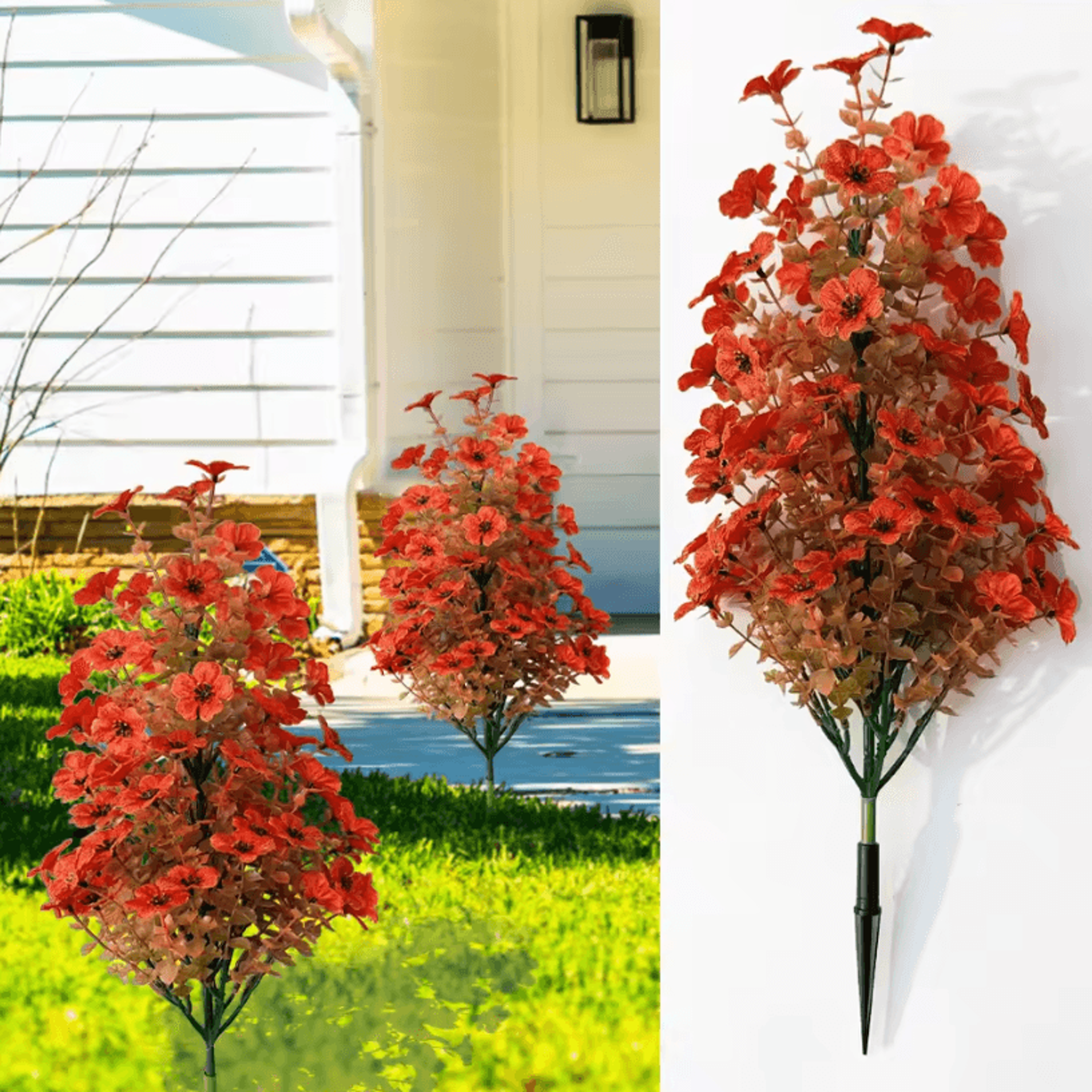 lifelike artificial plant garden stake – decorative porch ornament with simulation flower lawn decor