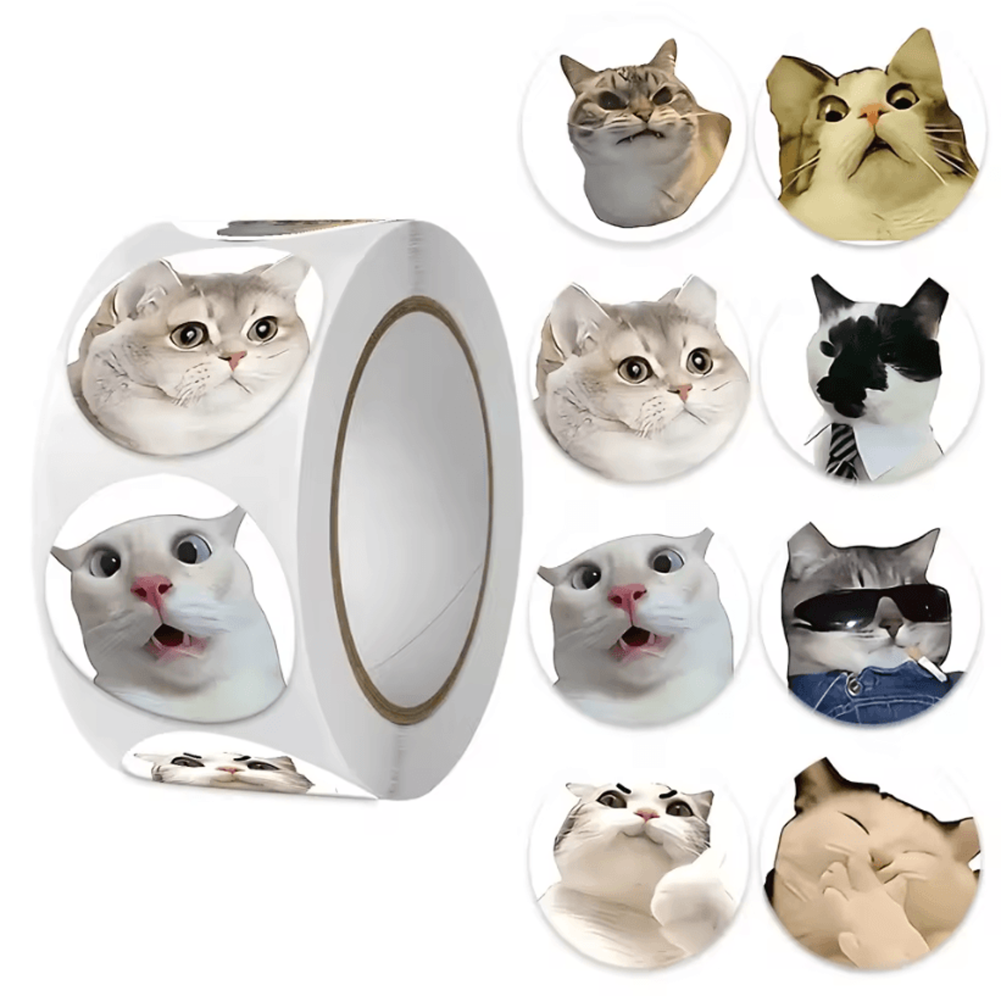 500pcs cartoon cat stickers – meme sticker pack for planner & scrapbooking stickers and cat lover gifts