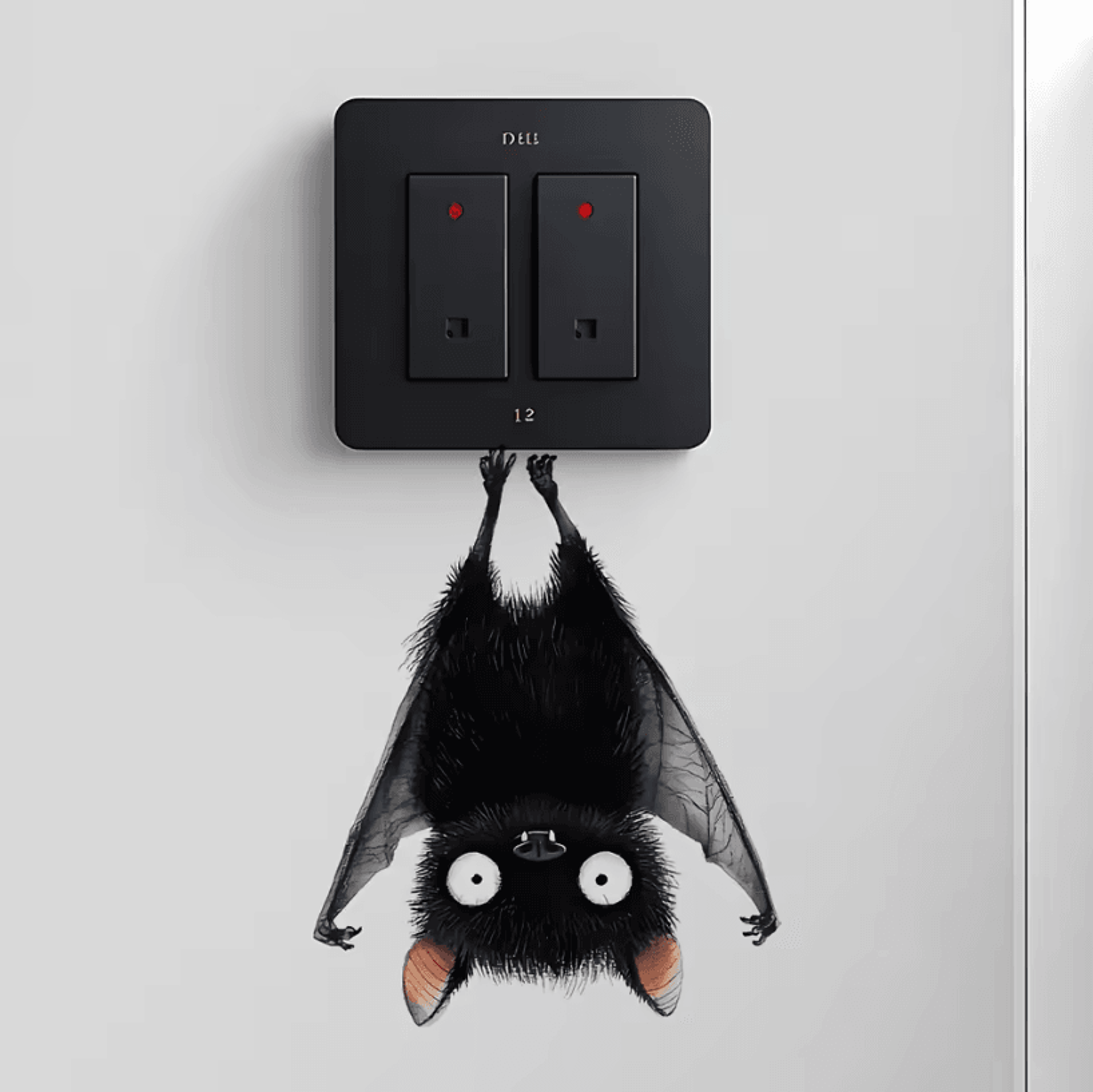1pc funny cartoon switch stickers – funny bat wall decals for home decor sticker in living room and bedroom