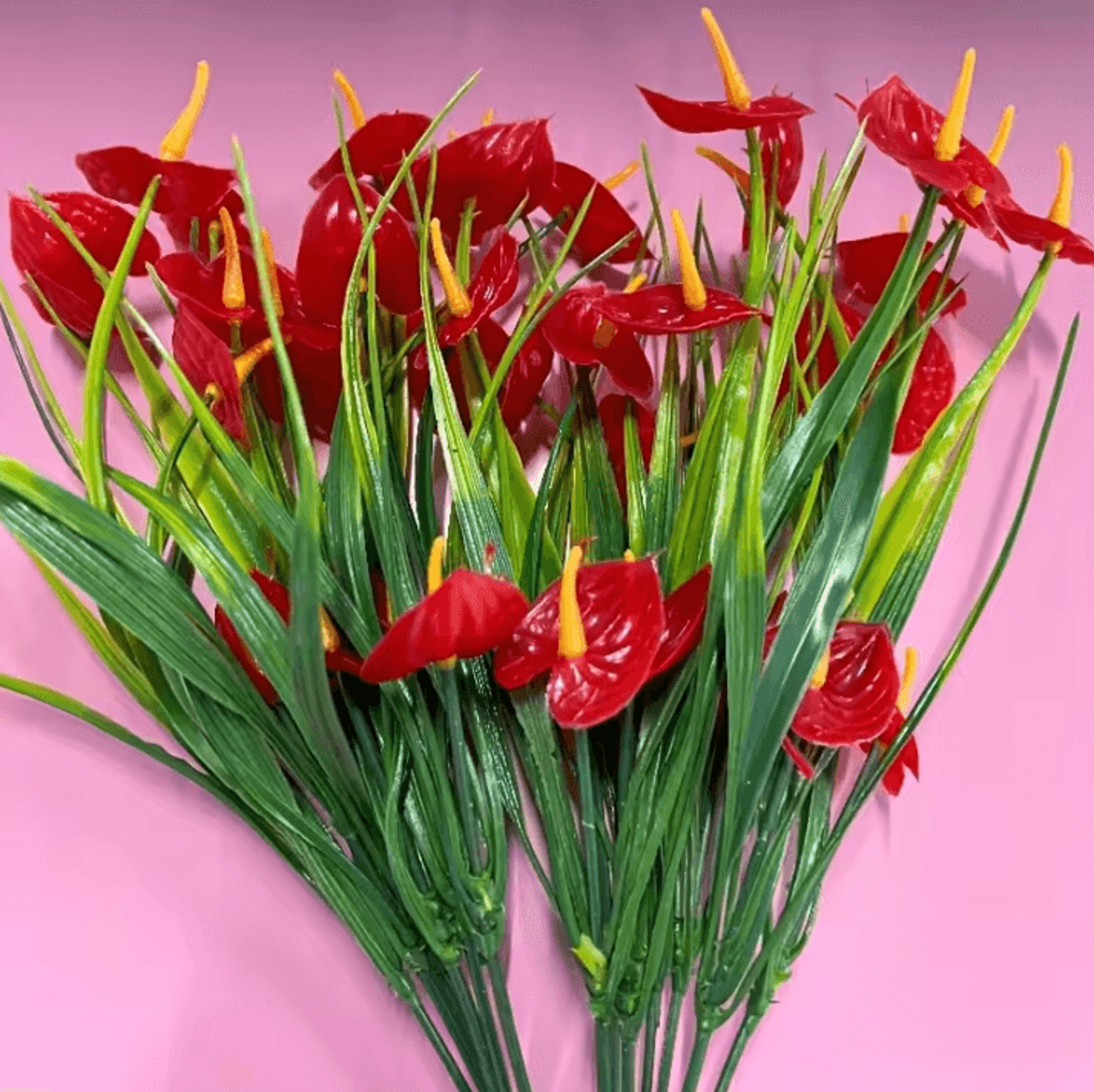 2pcs artificial flower bouquets – plastic fake flowers for table centerpiece decor and home accents
