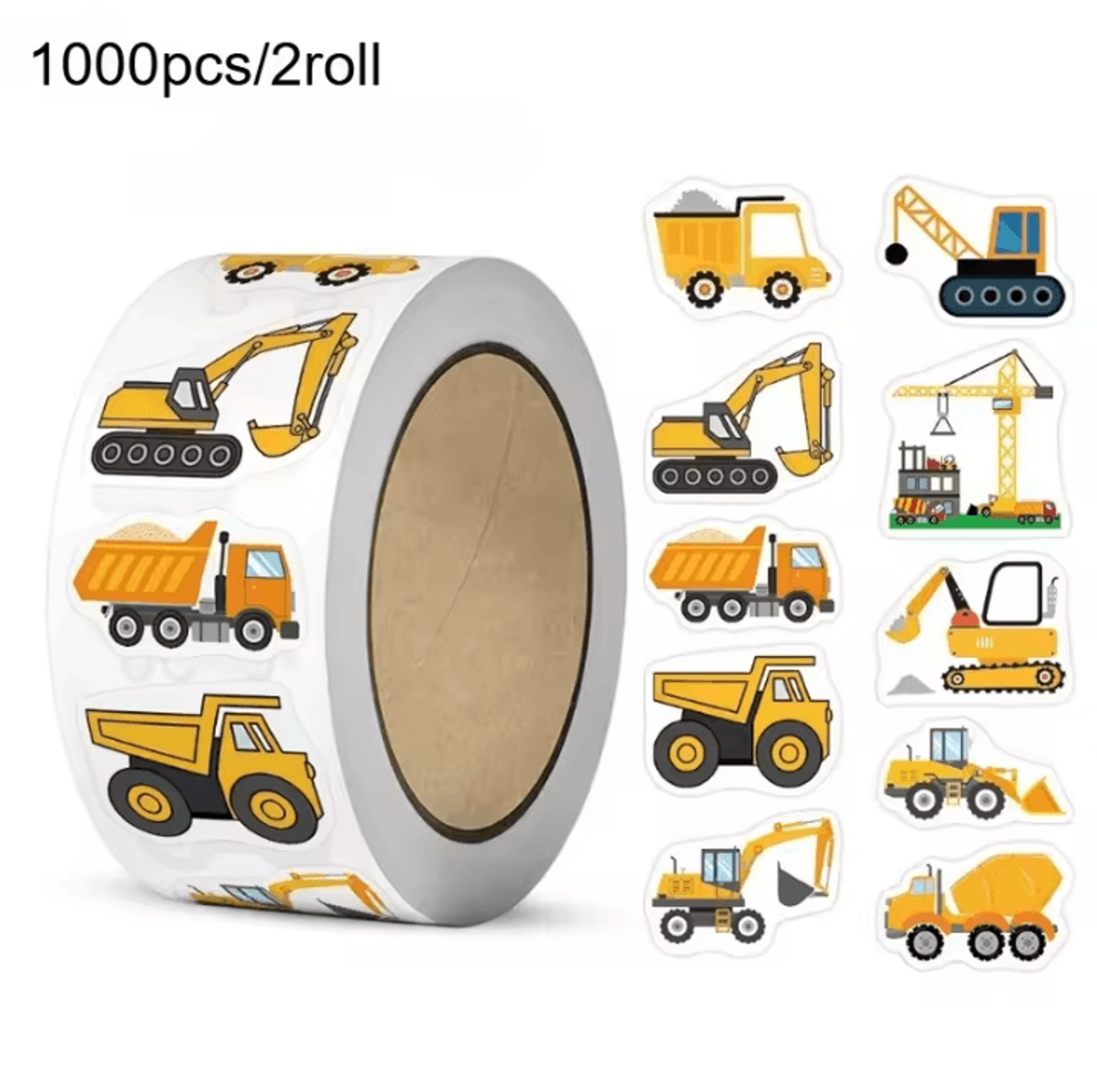 1000 pieces construction vehicle stickers – reusable self-adhesive stickers for diy craft stickers