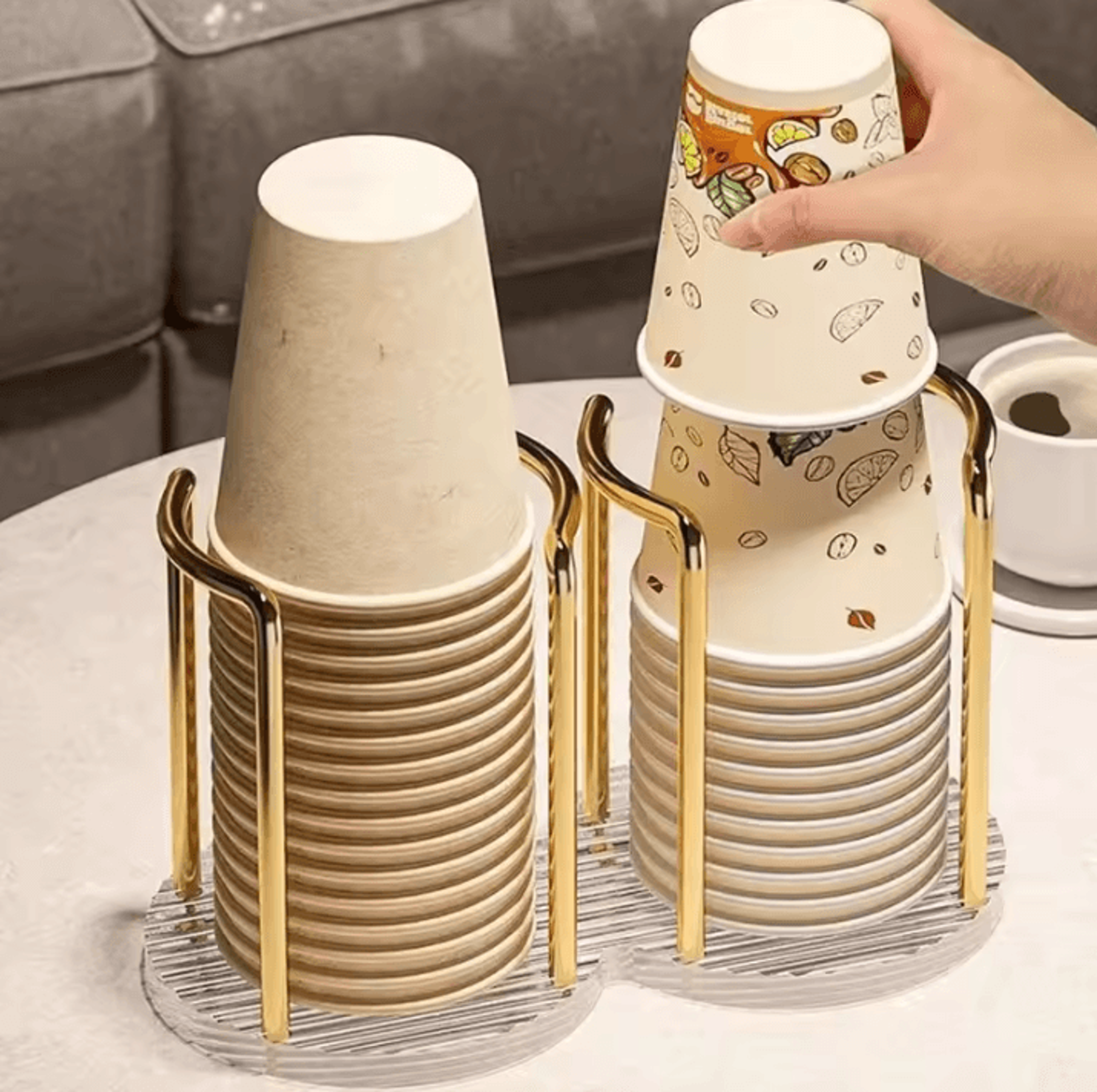 luxury cup storage holder – disposable cup dispenser and mug display stand for home organizer rack