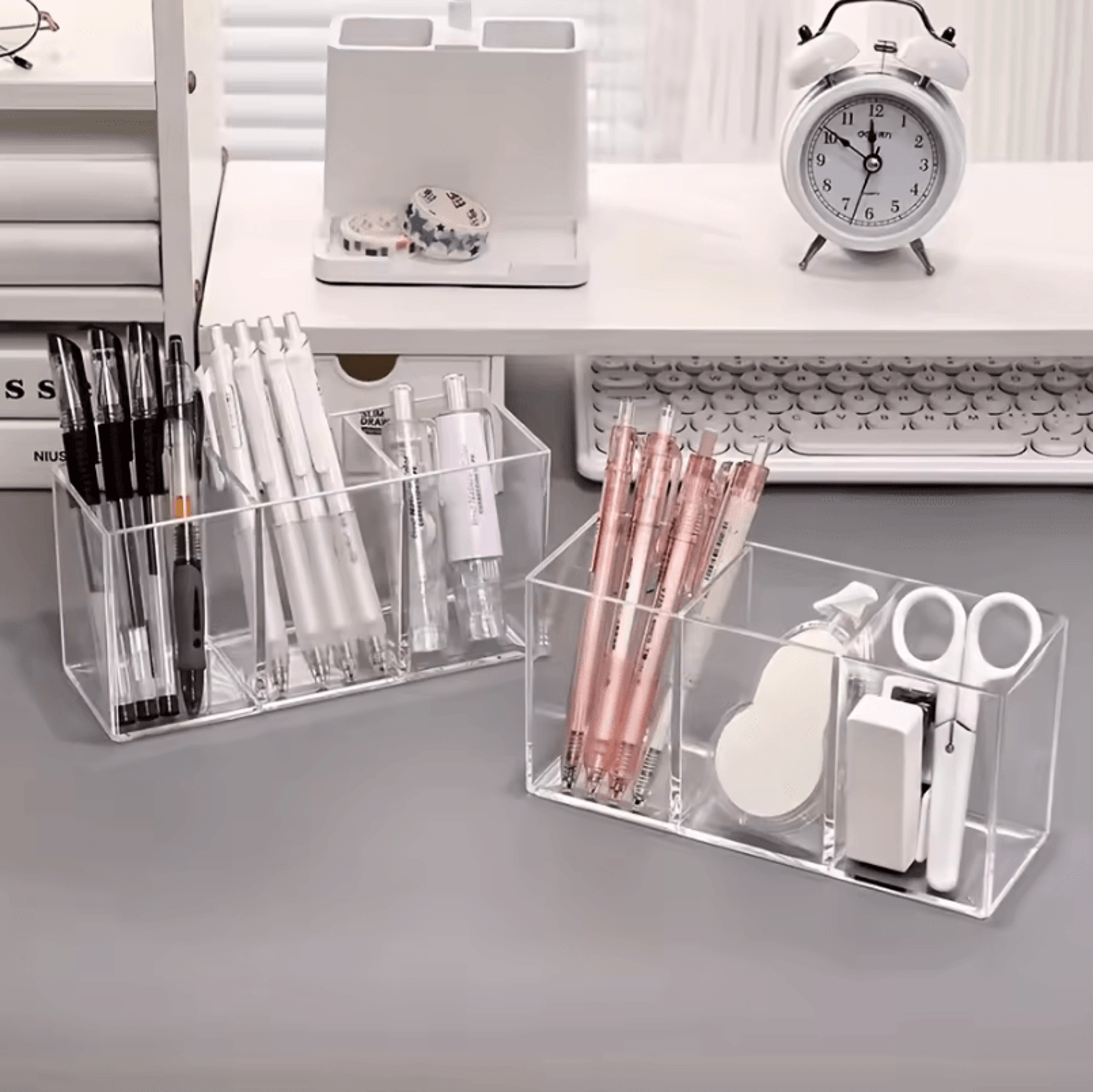 1pc transparent transparent makeup organizer cosmetic storage holder for lipstick, brushes, skincare and essentials