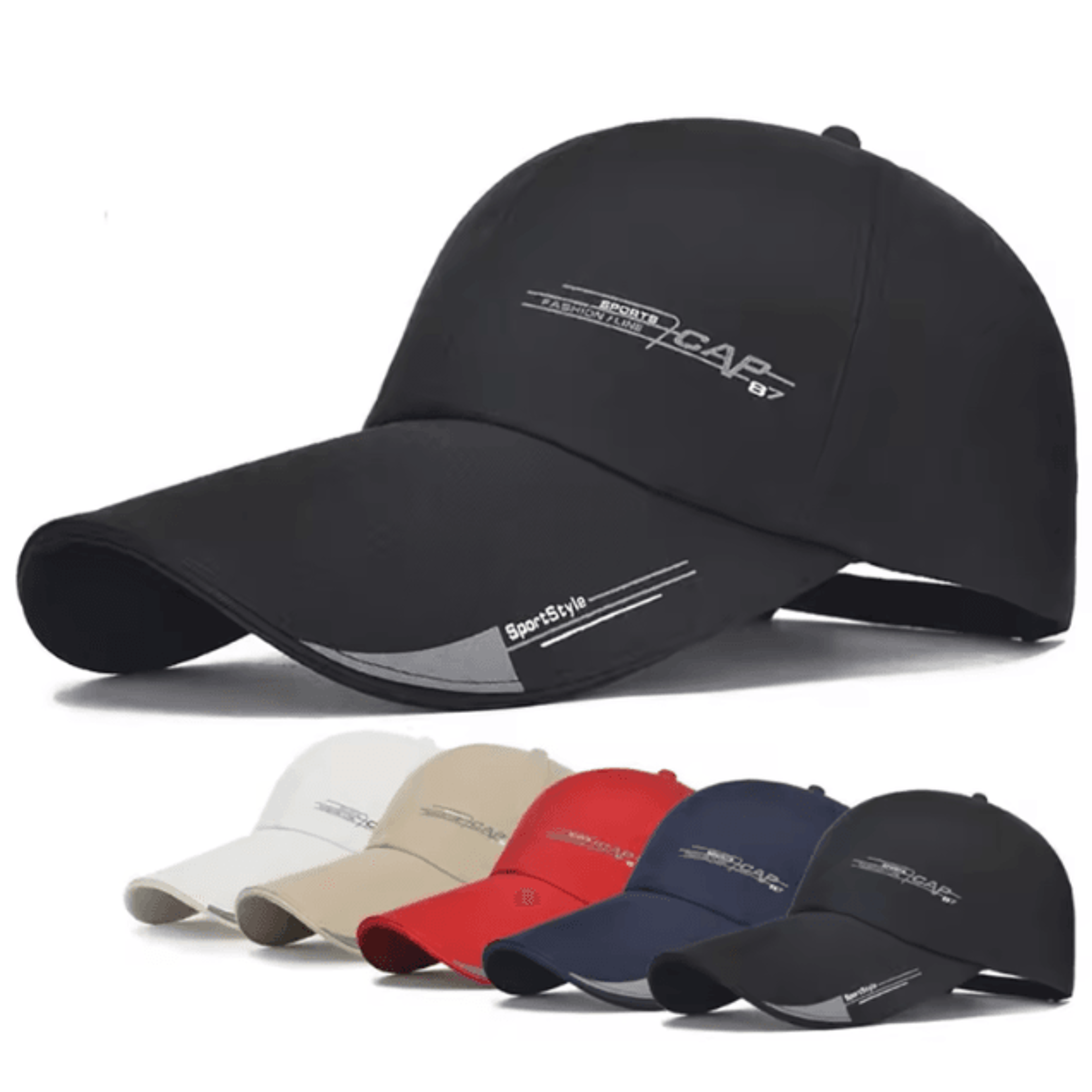 adjustable sports cap with long visor outdoor sun hat mens snapback baseball cap