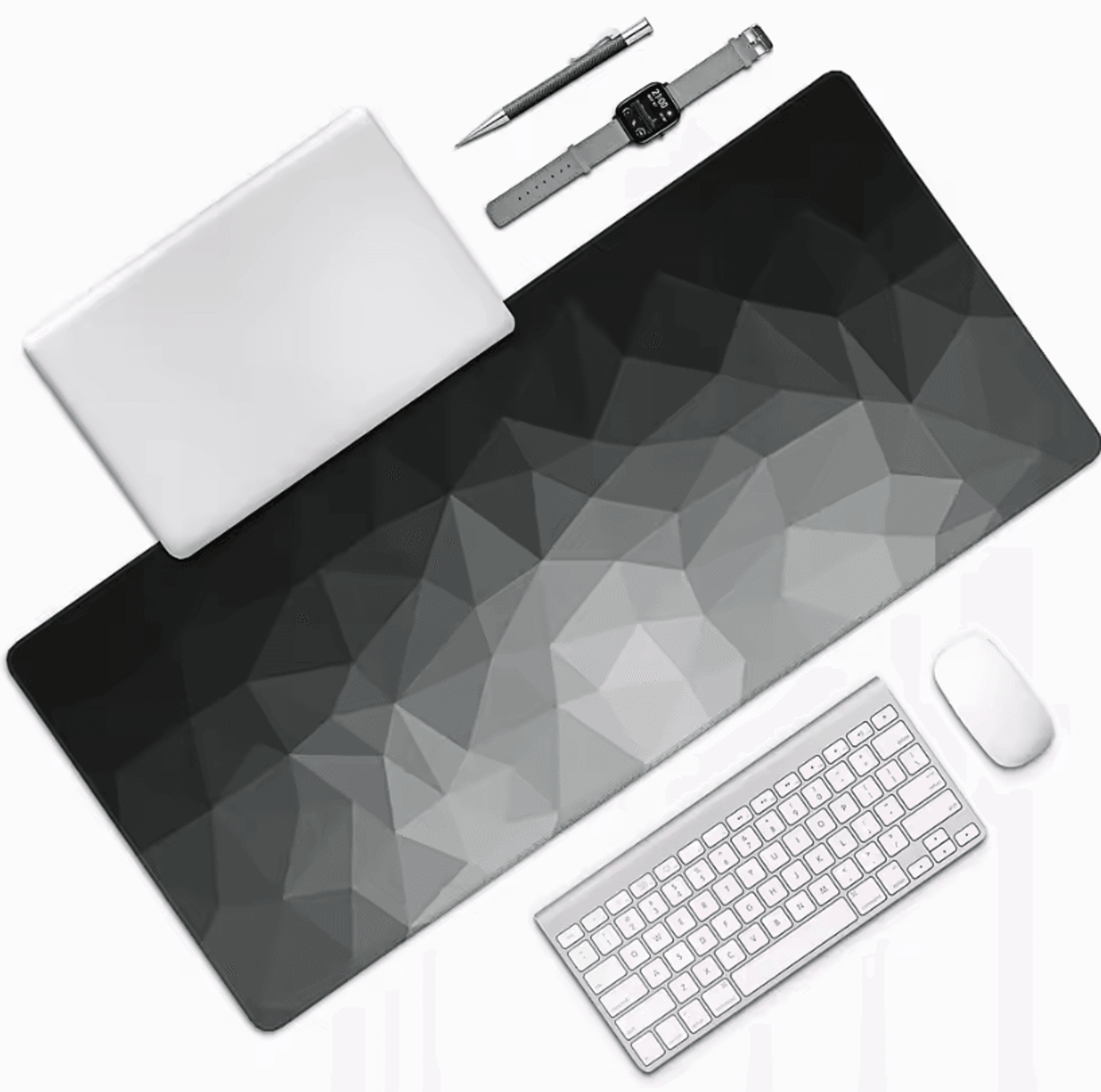 thick extended mouse pad for desk with stitched edges and non-slip rubber base