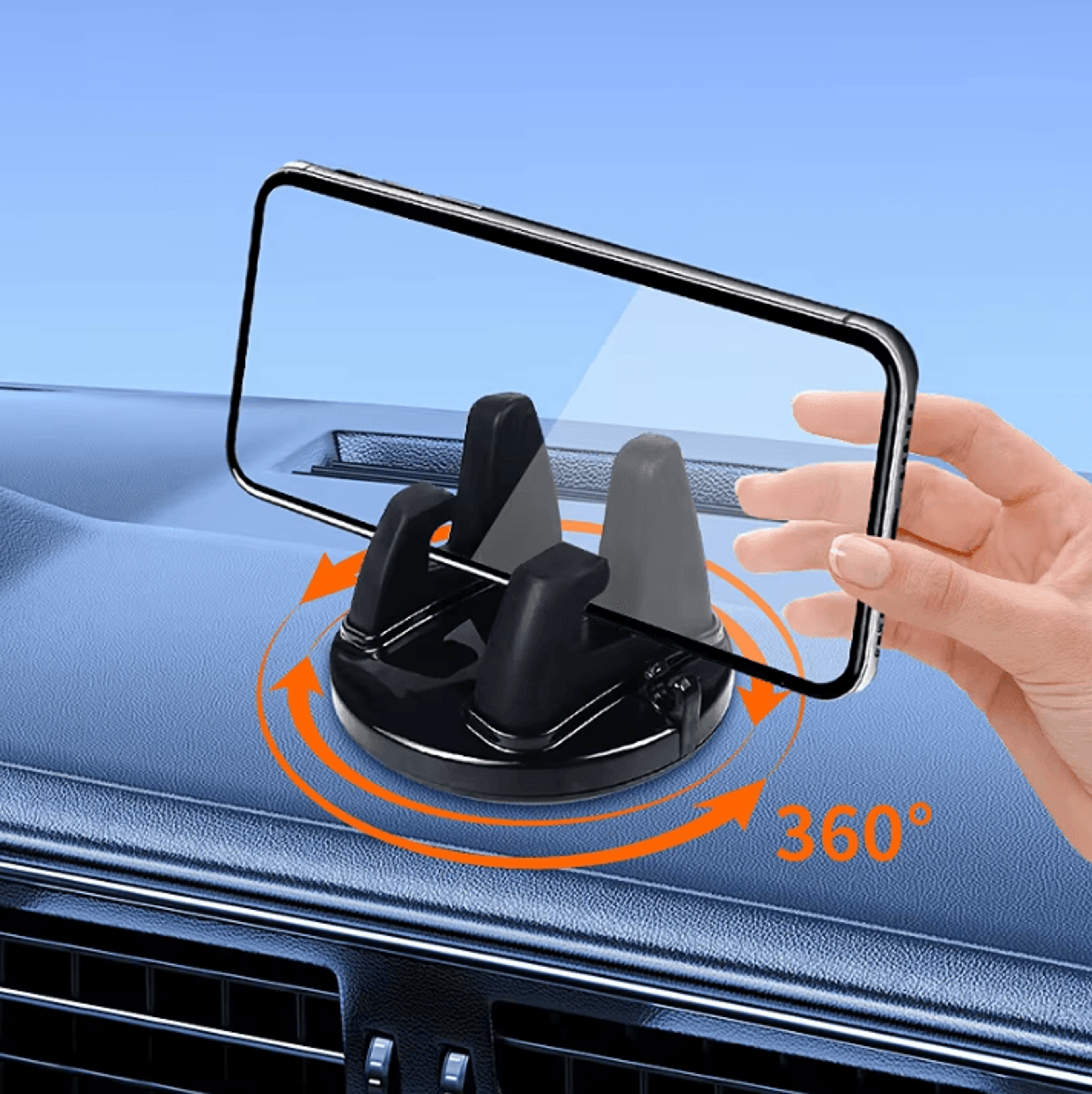 universal 360 degree rotatable car phone holder – non-slip gps navigation car phone mount stand for all phones