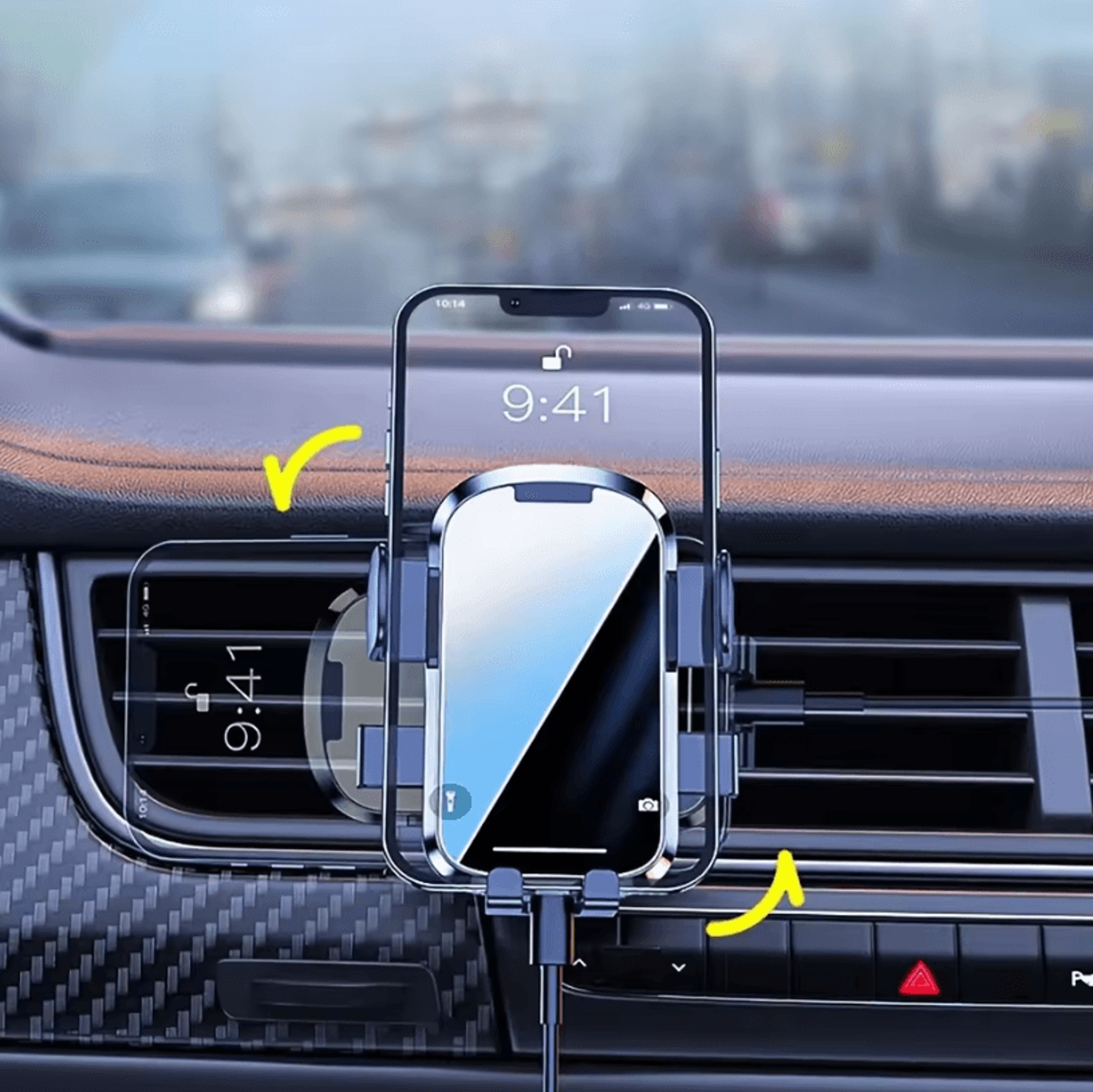 gravity car phone holder – air vent clip mount mobile gps phone stand for smartphones