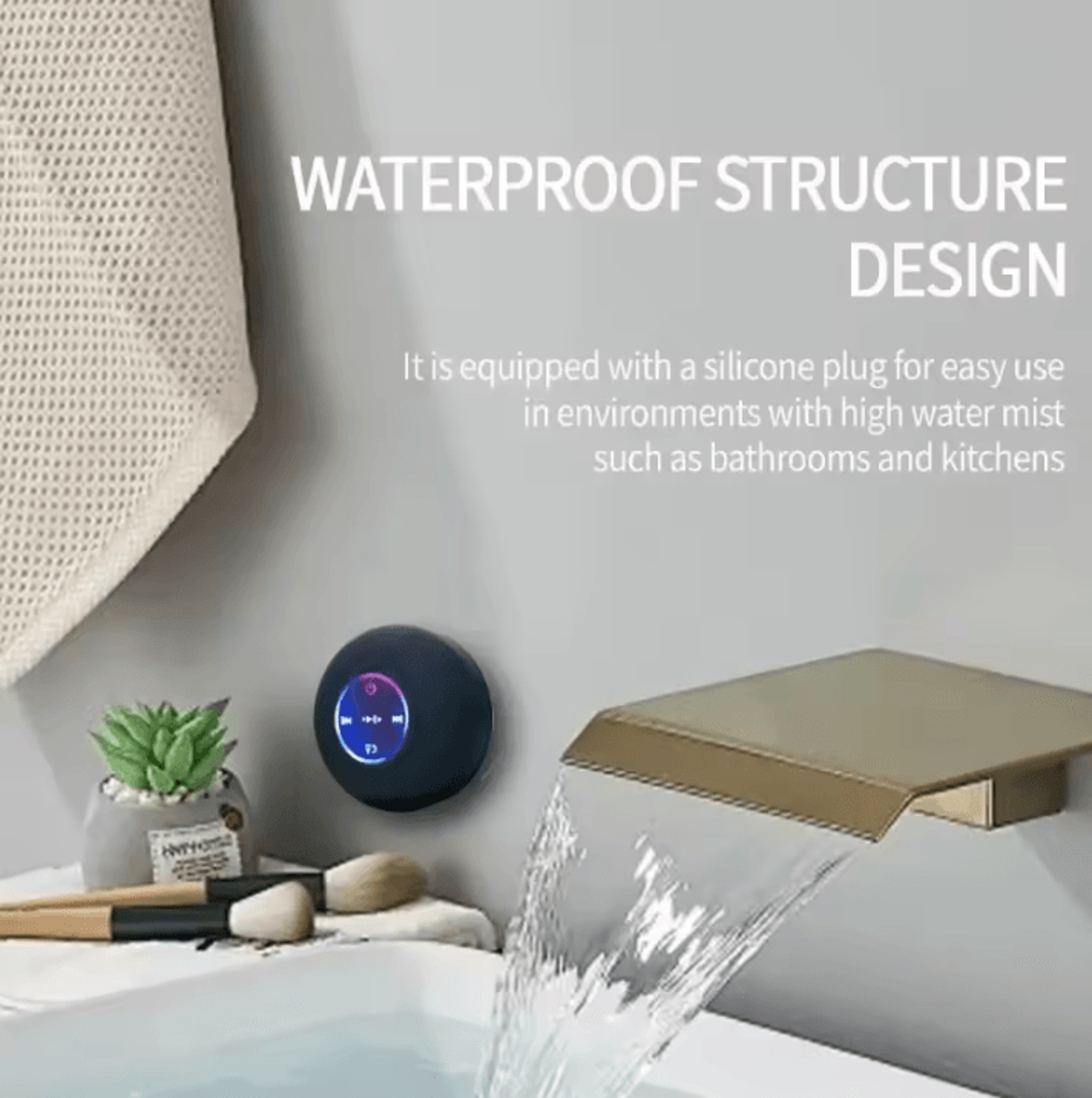 2025 new waterproof mini bluetooth speaker with led suction cup – portable outdoor sports and bathroom wireless stereo