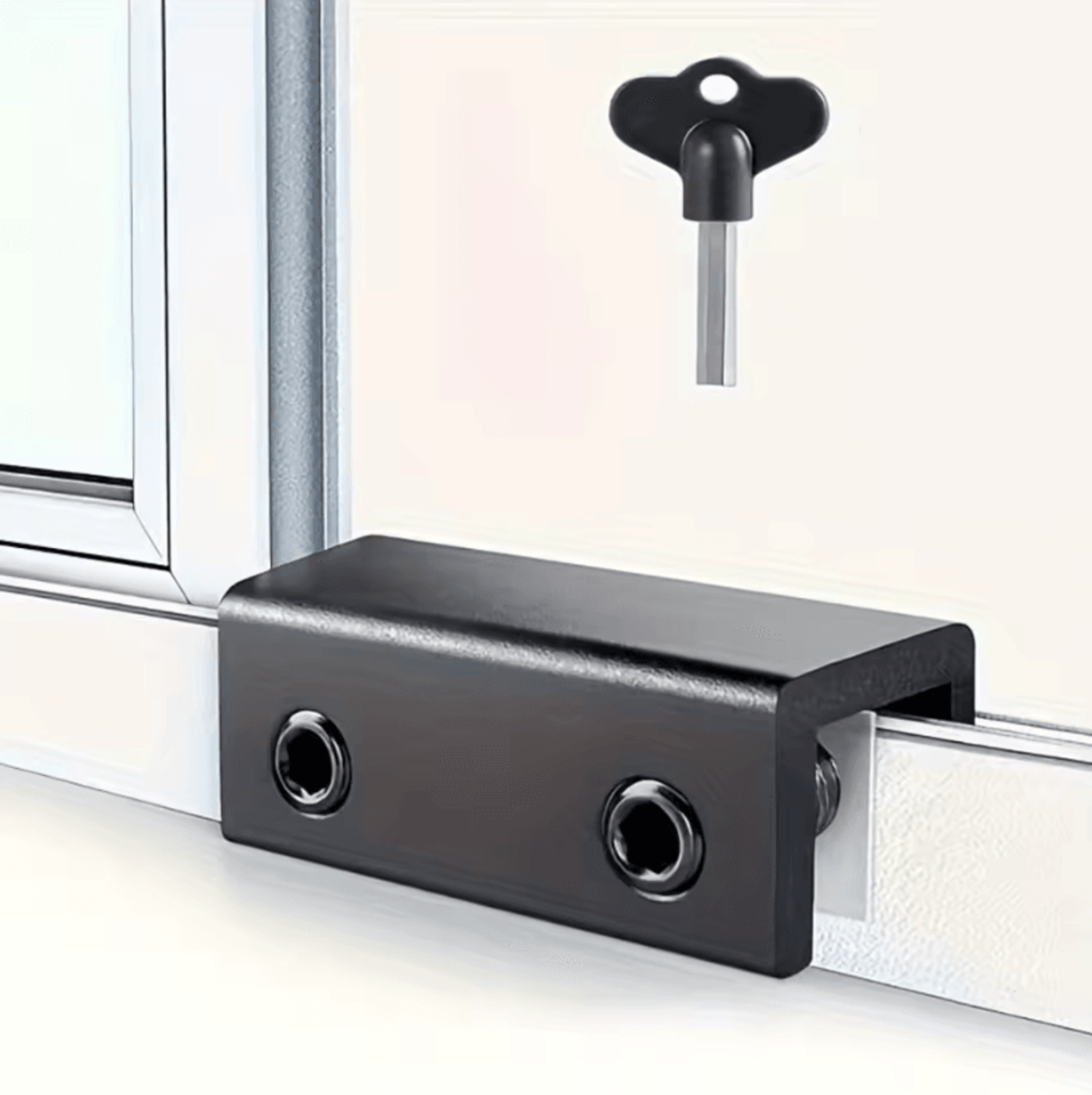adjustable aluminum window lock stopper for vertical and horizontal windows no-drill installation