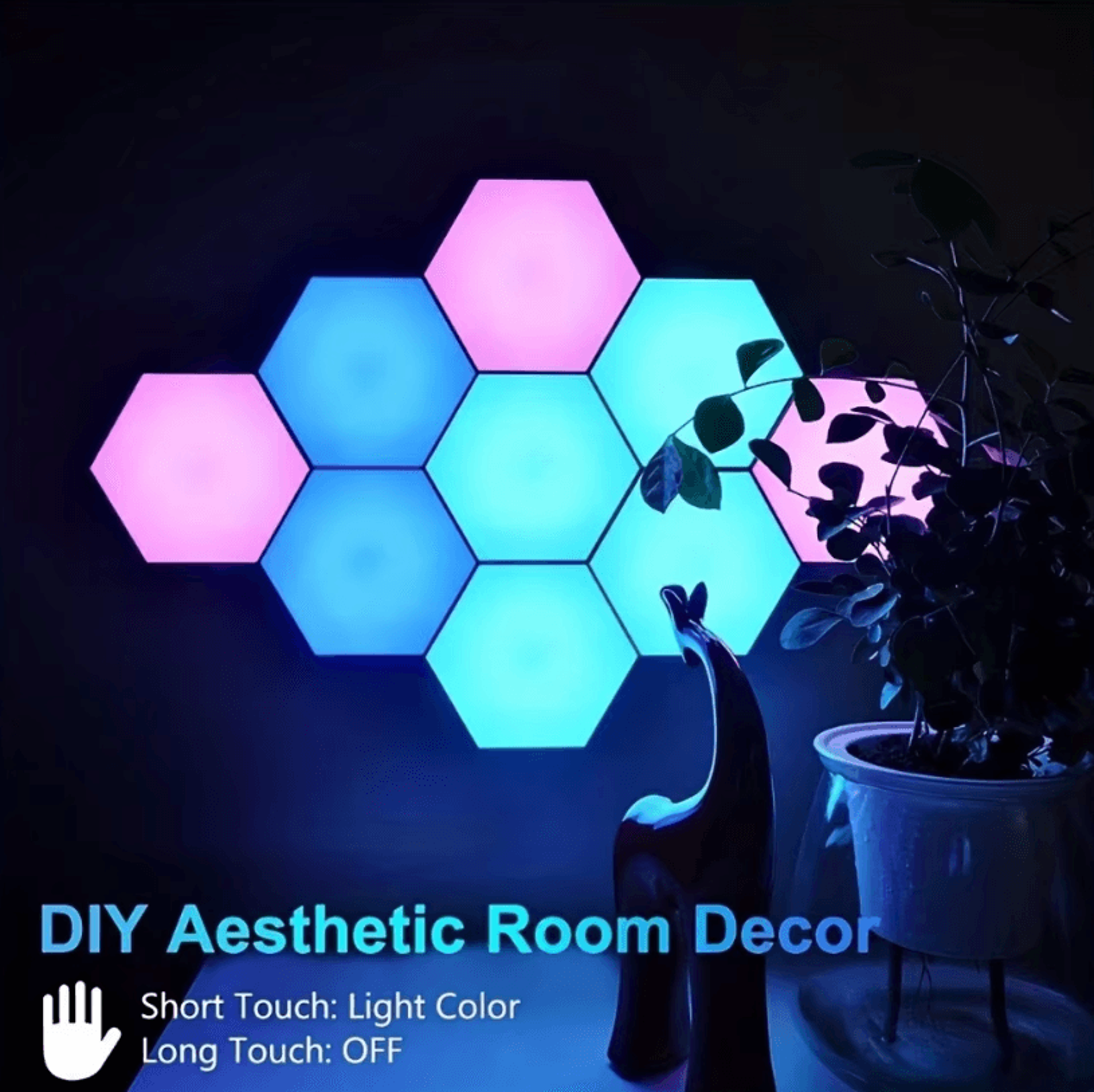 touch sensitive rgb diy geometric night light module for living rooms and bedrooms