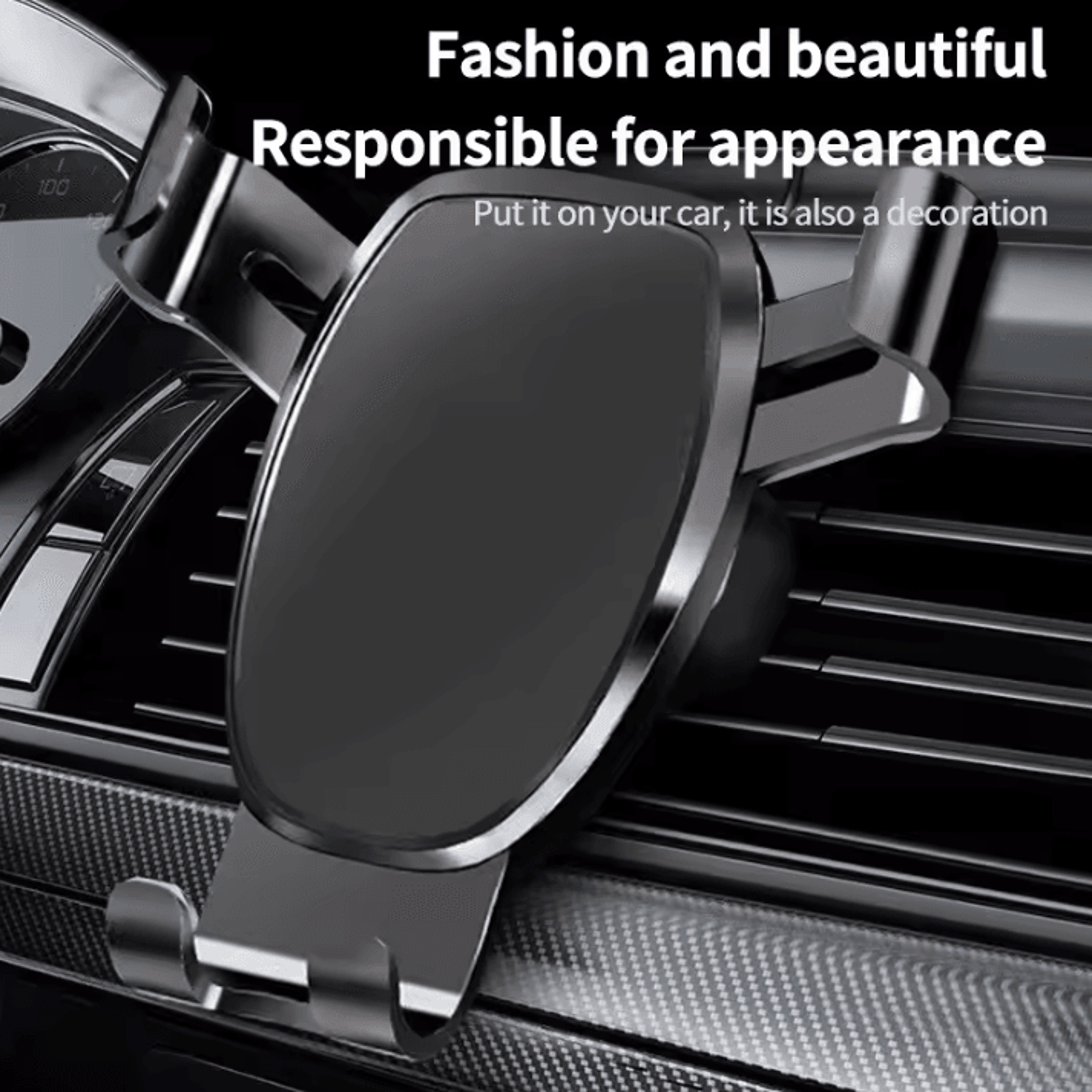 gravity sensor car air outlet phone holder solid metal universal mobile mount