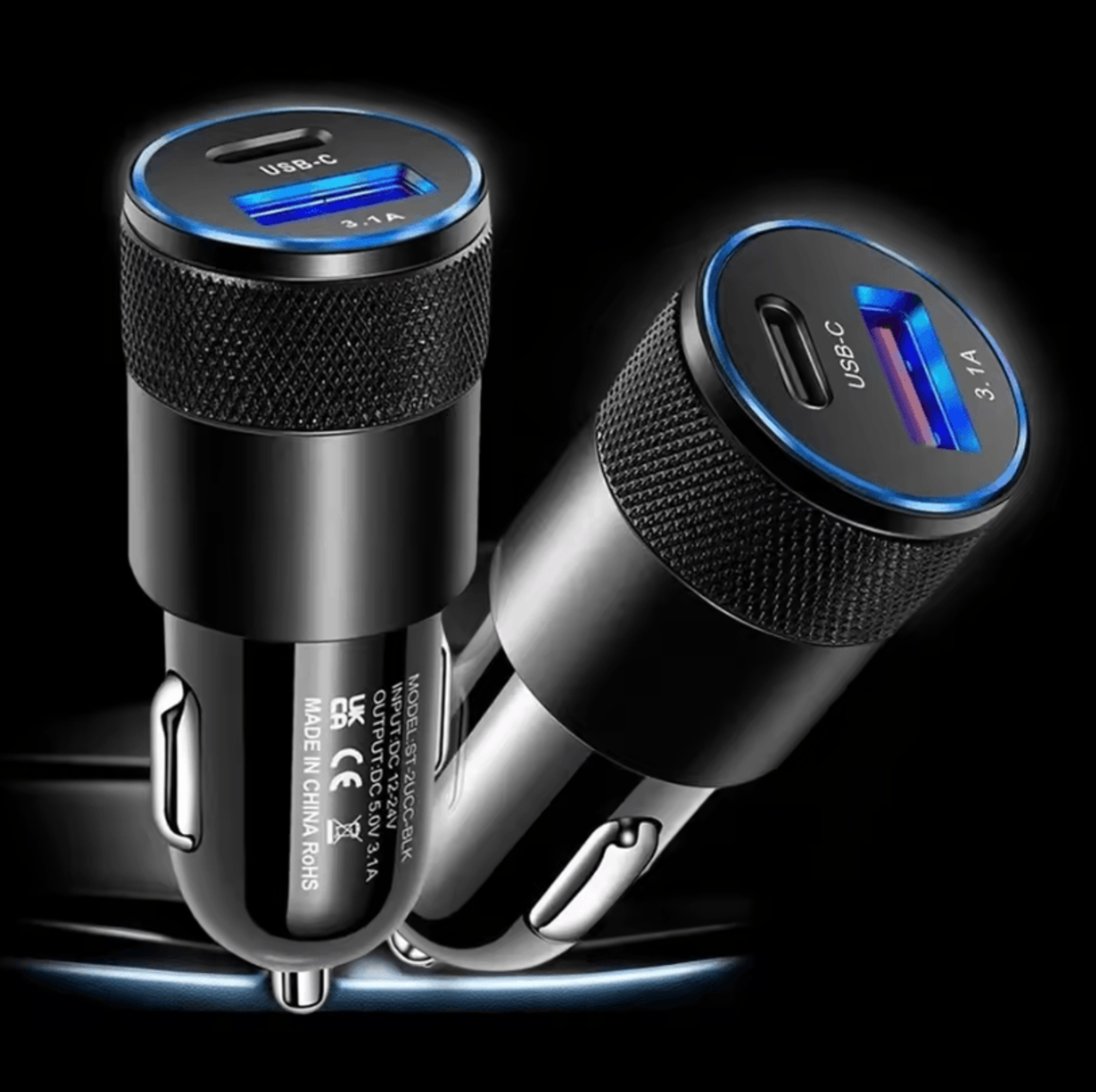 1pc 68w usb-c pd car charger fast charging adapter for iphone and samsung phones