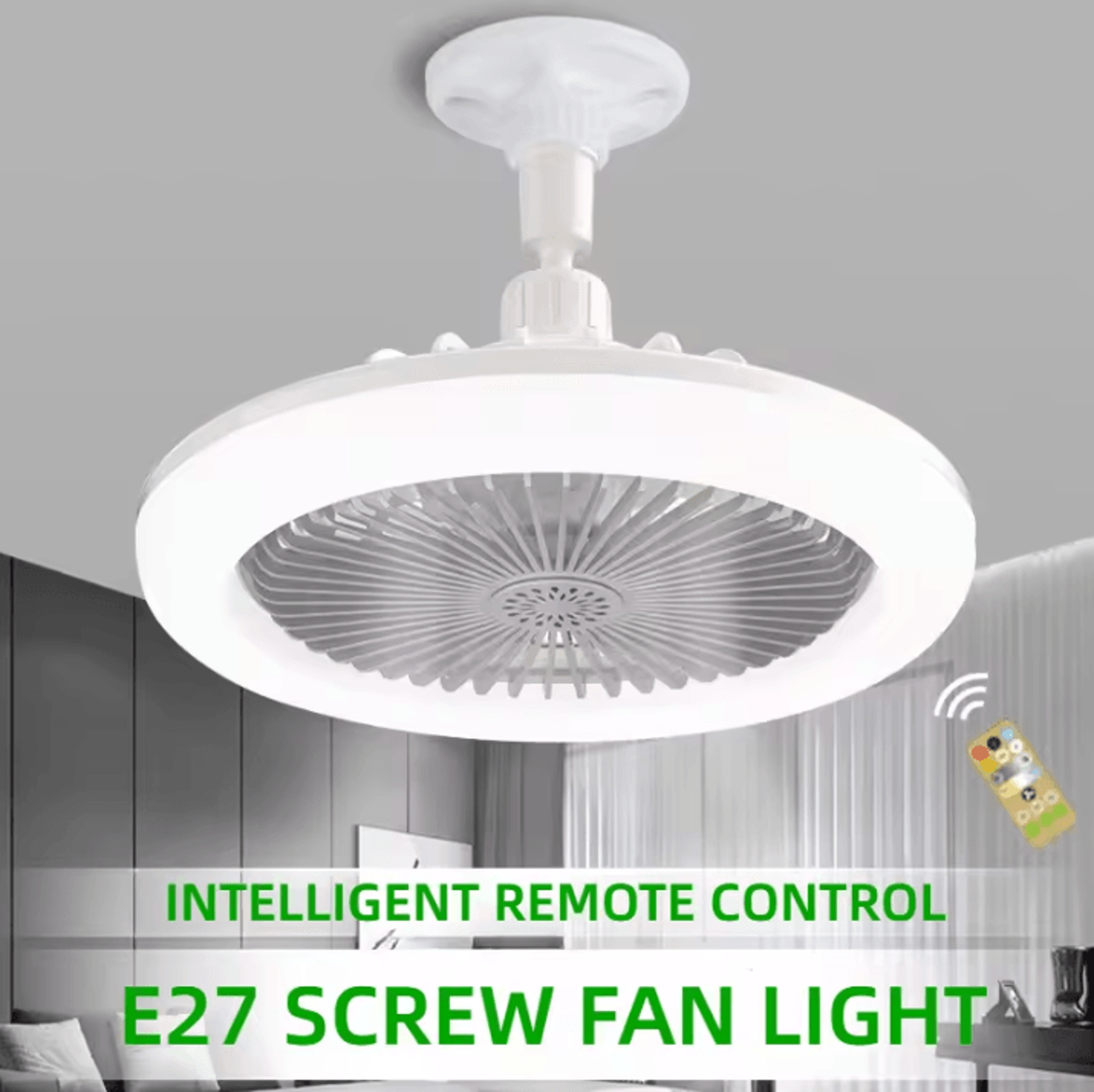 rotatable 3-in-1 ceiling fan with light and remote control for bedroom and living room