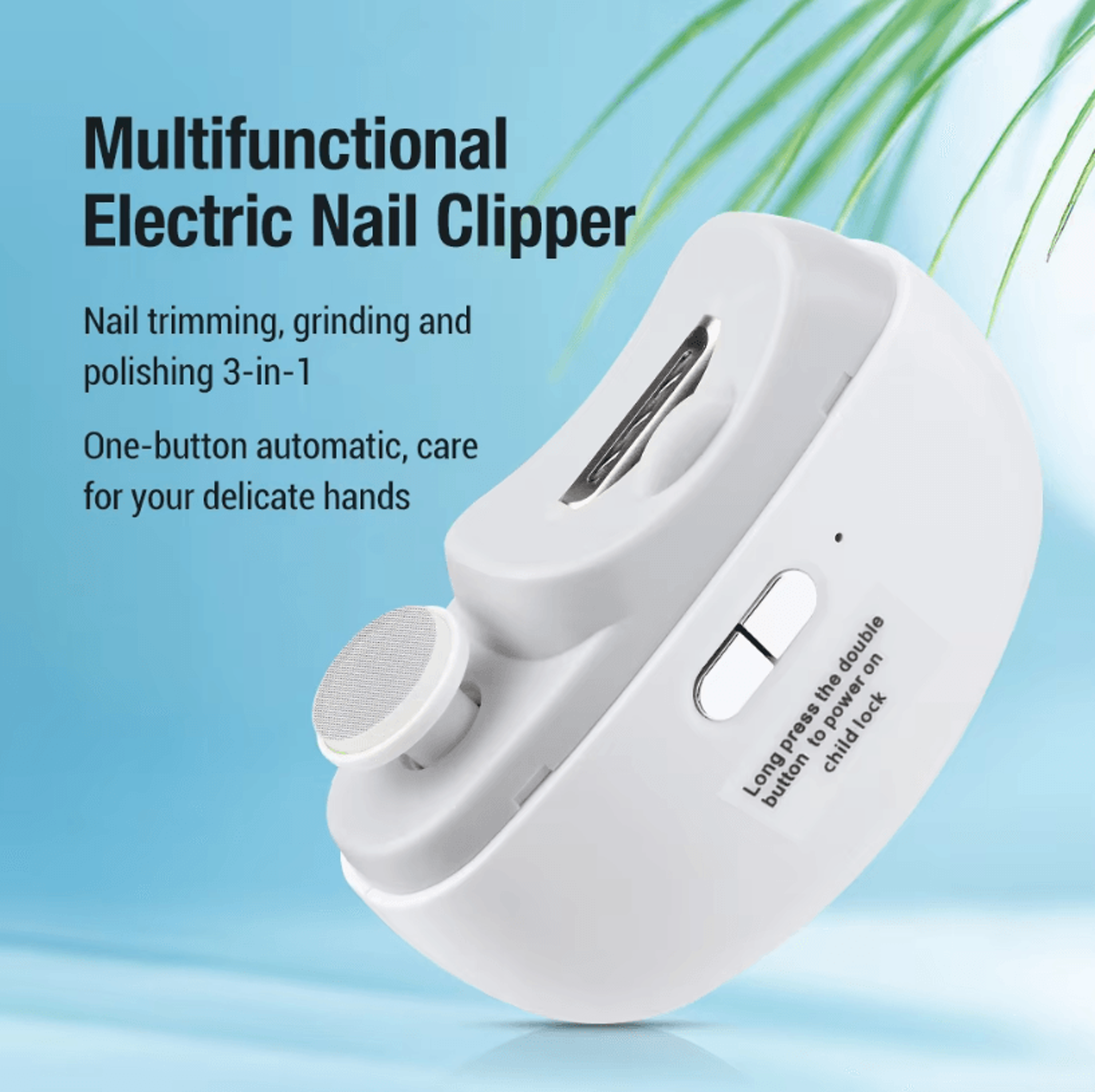 electric nail clippers with led light – automatic manicure and pedicure trimmer for adults and babies