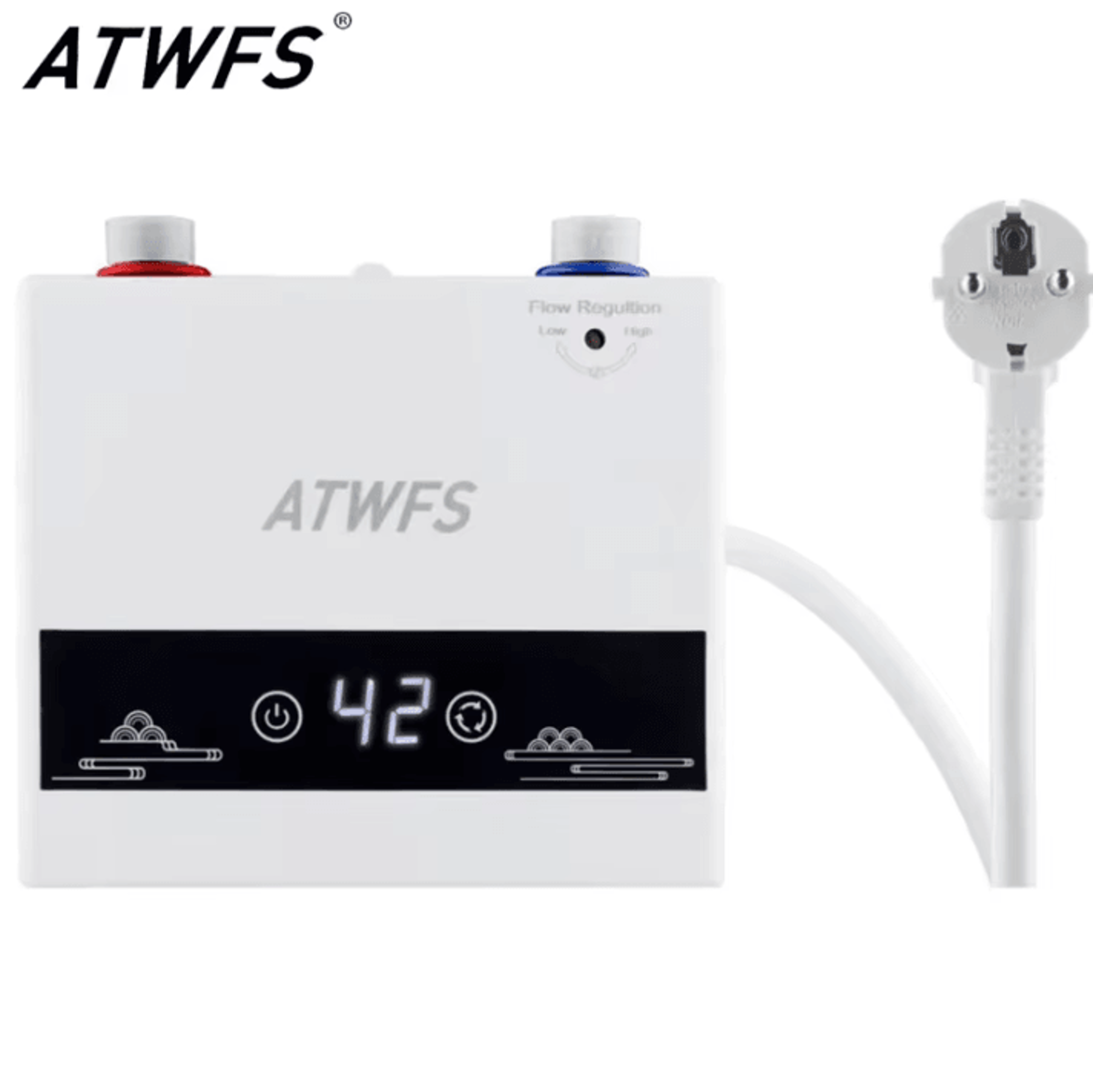 atwfs instant electric water heater 220v 4600w (eu plug)– portable hot water heater for bathroom and kitchen